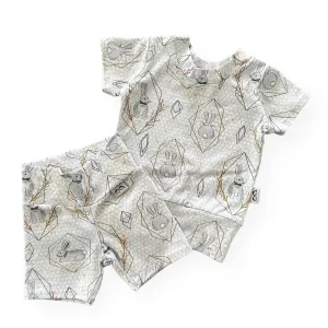 Bunny on Honeycomb Biker Shorts Lounge Set