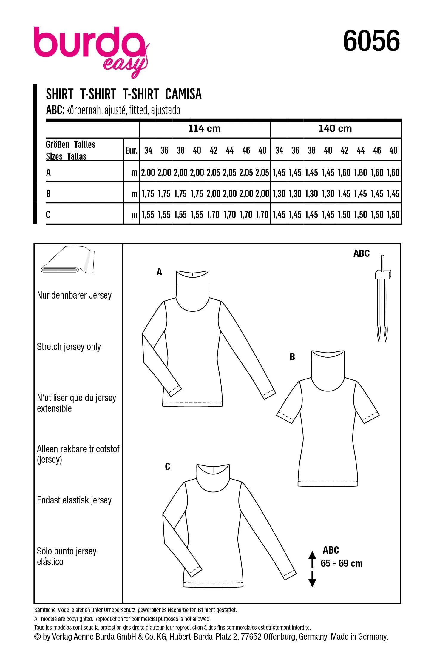Burda Sewing Pattern 6056 Turtleneck Top