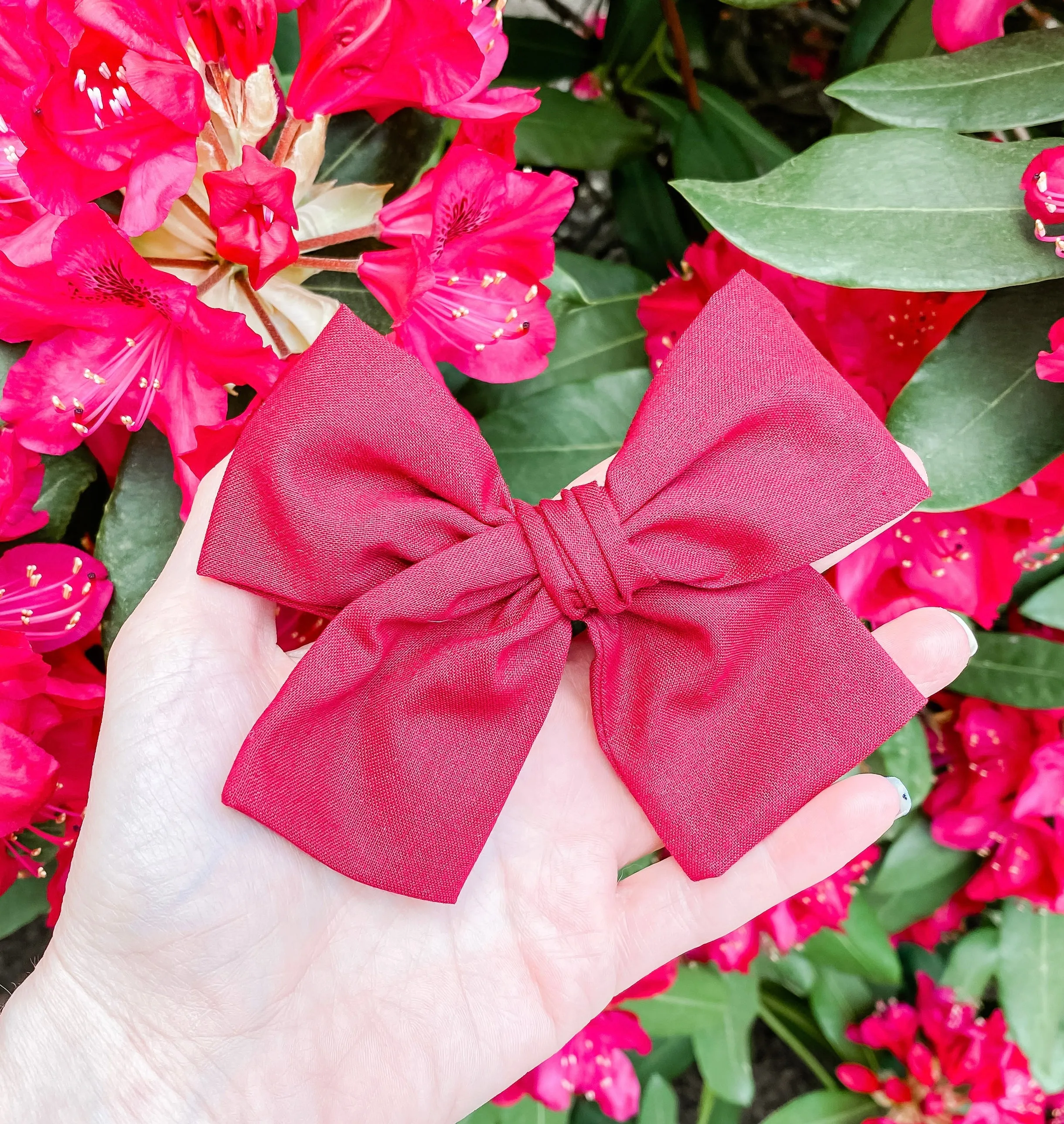 Burgundy PETITE Hand Tied Bow