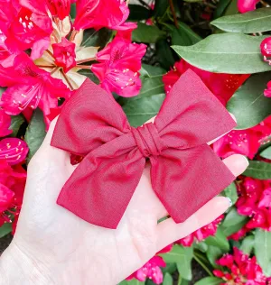 Burgundy PETITE Hand Tied Bow