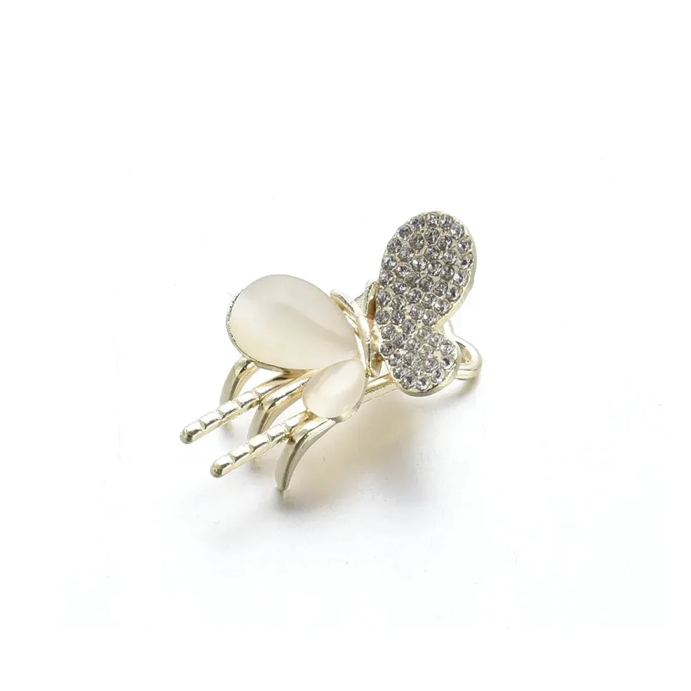 Butterfly and Flower Opal Hair Clips
