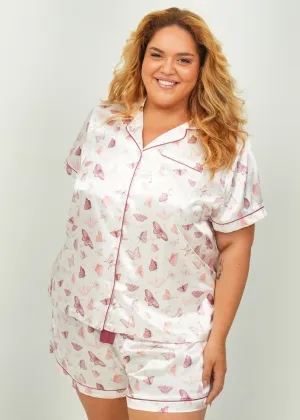 Butterfly Blush Short Satin PJ Set