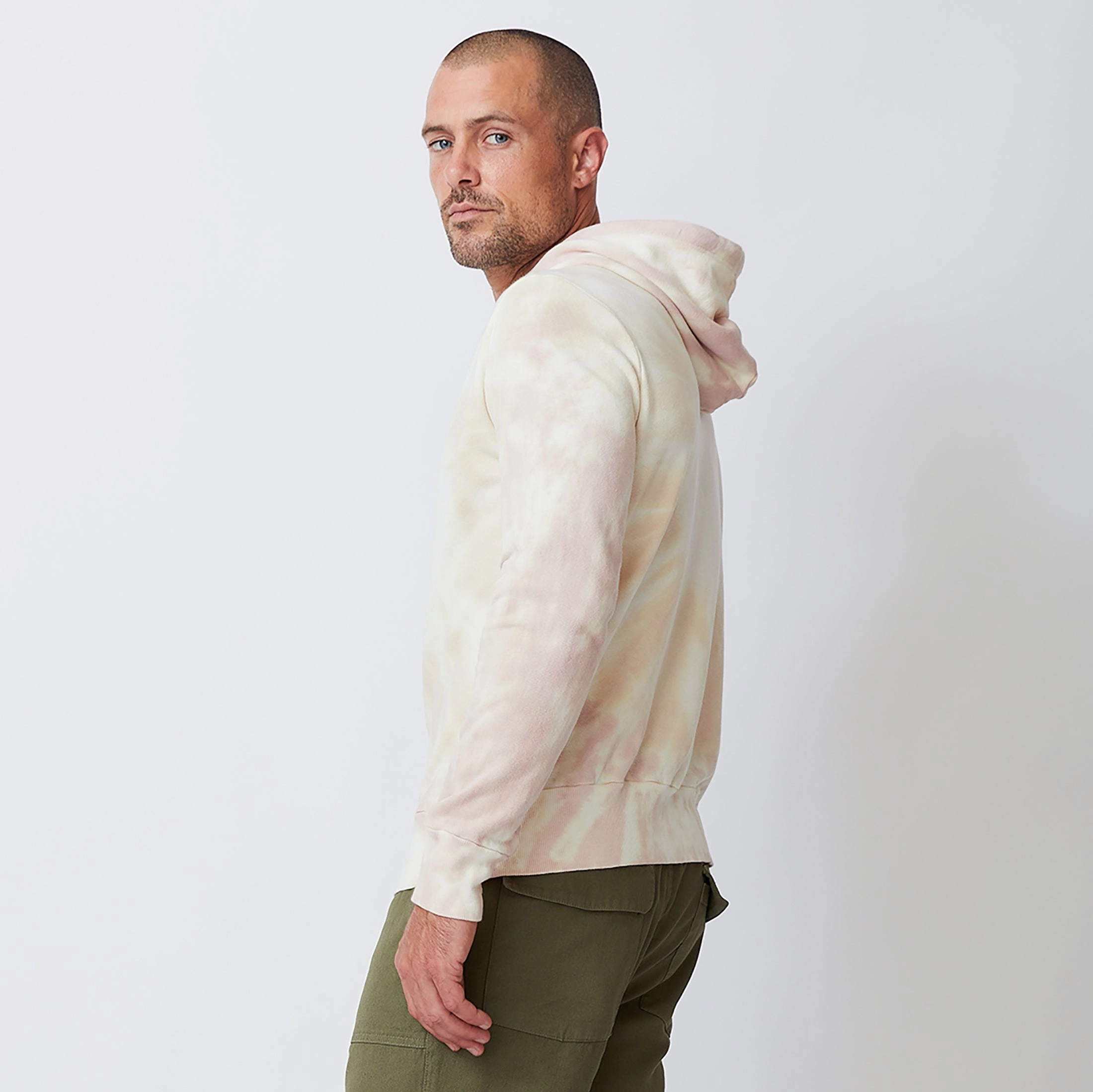 Sunburst Tie Dye Pullover Hoody Elasticated Trim