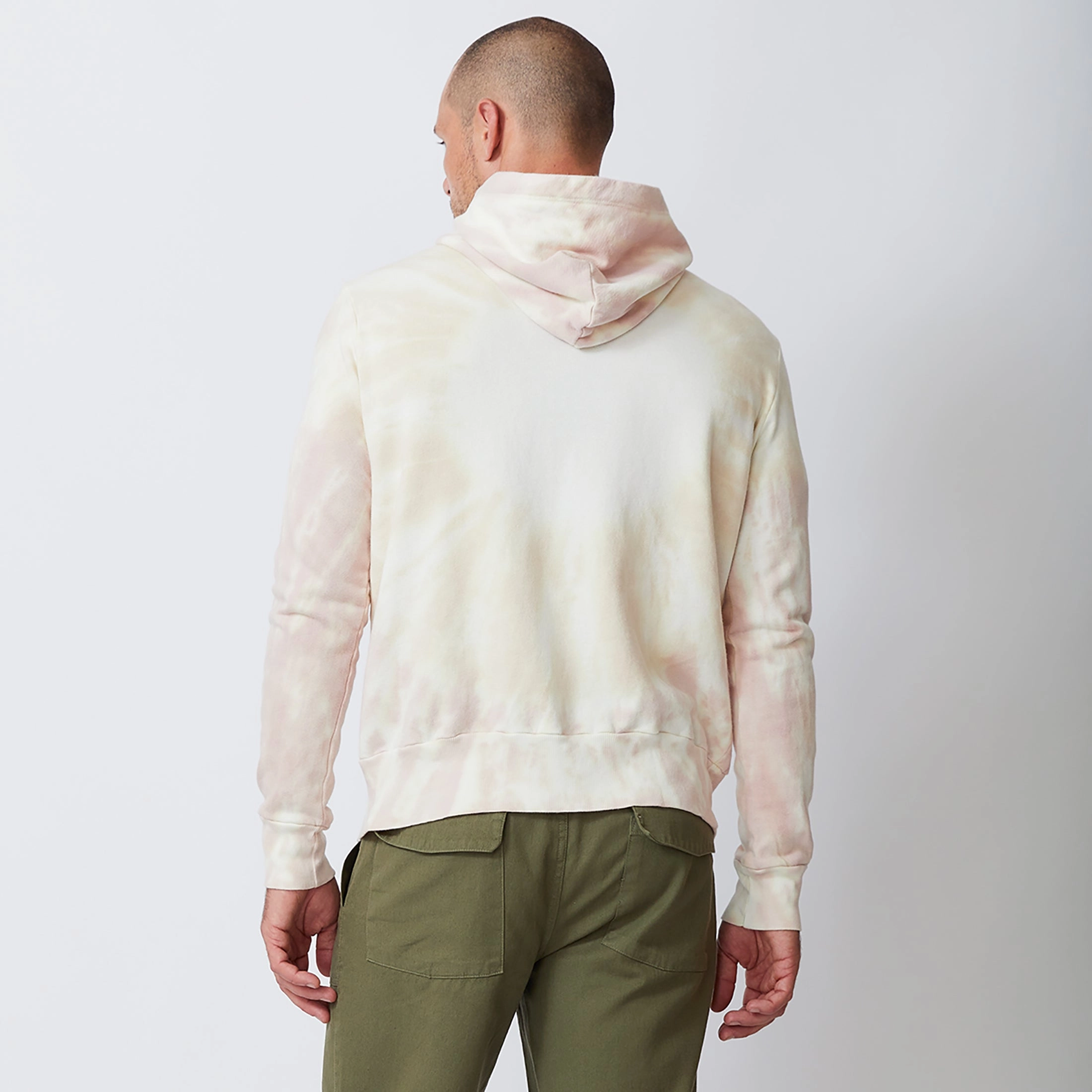 Multipurpose Layering Piece NonPill Surface Treatment Sunburst Tie Dye Pullover Hoody