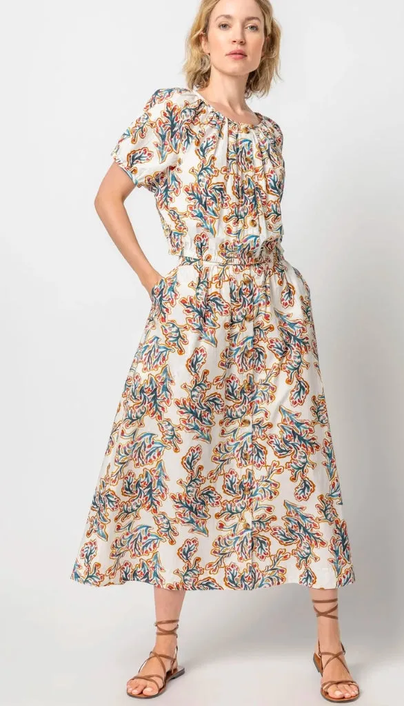 Button Front Long Skirt