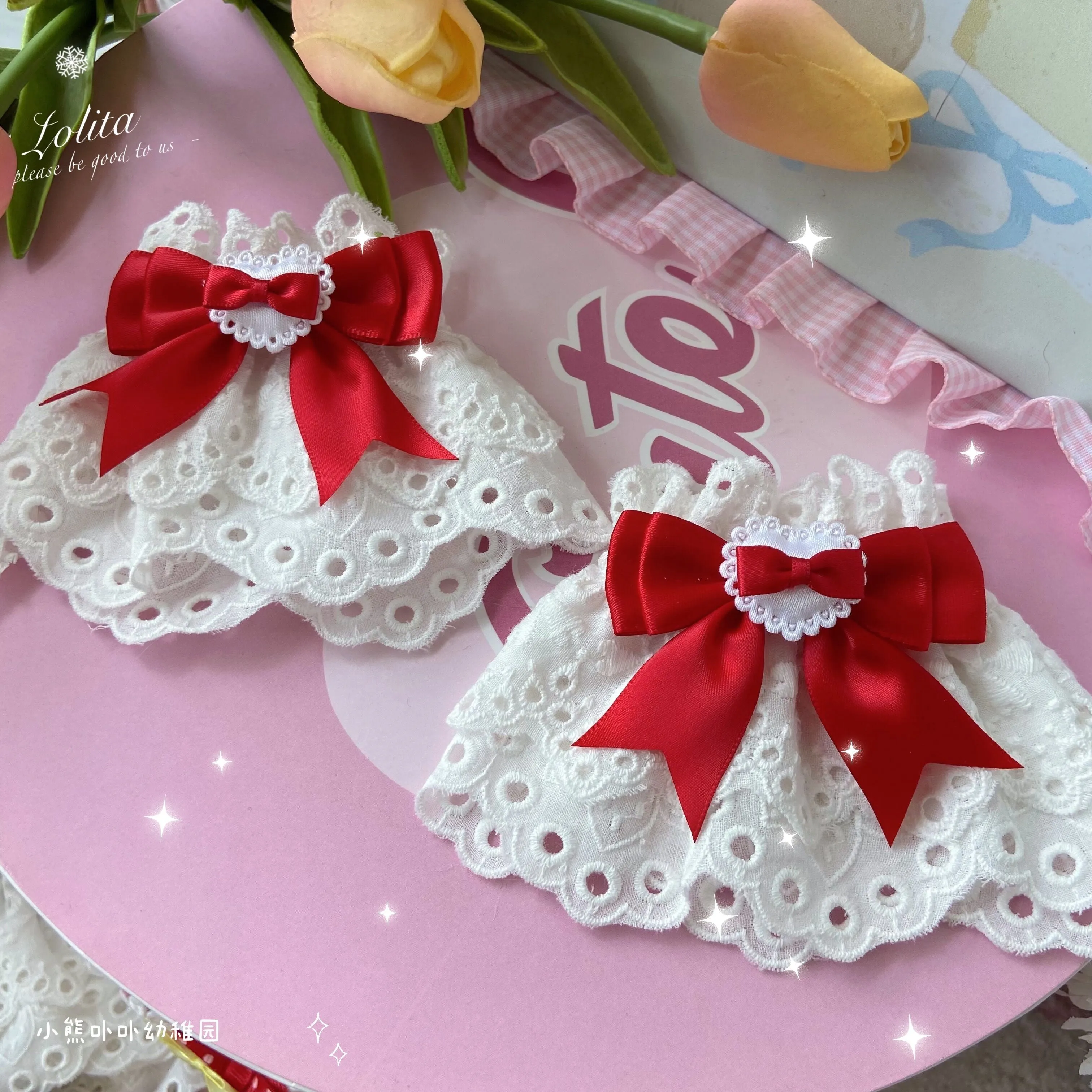 (Buyforme)Bear Doll~Sweet Lolita Cuff with Heart and Bow