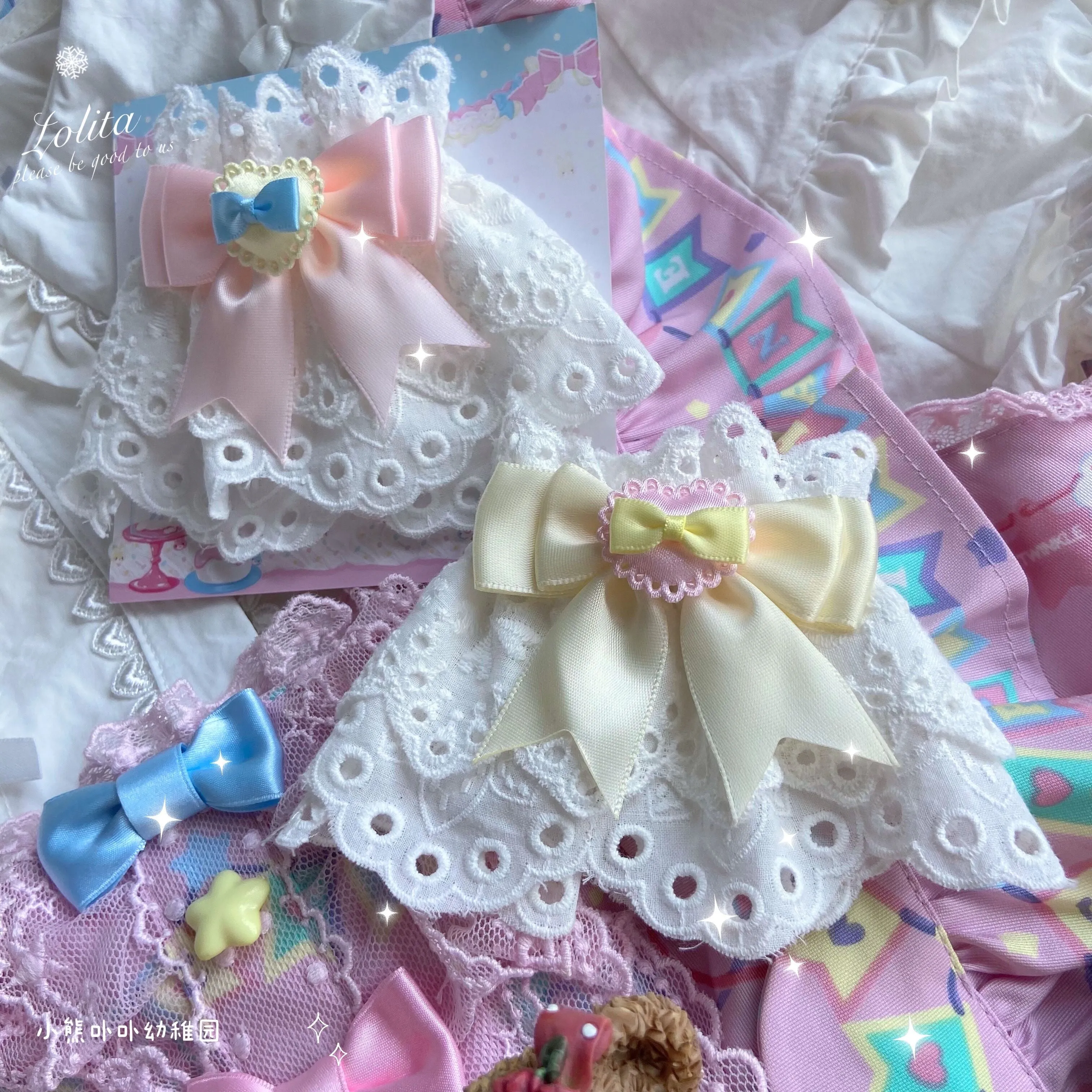 (Buyforme)Bear Doll~Sweet Lolita Cuff with Heart and Bow