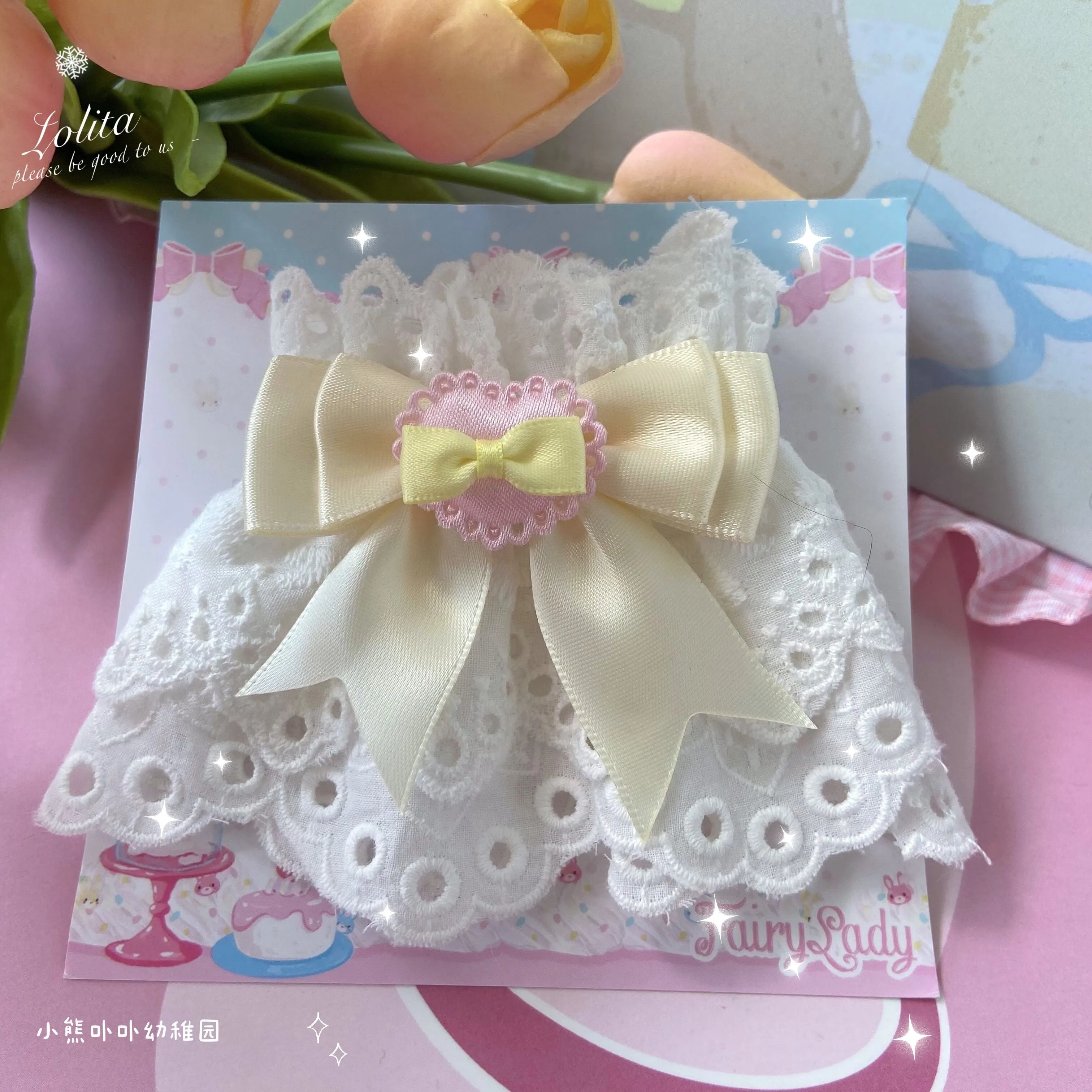 (Buyforme)Bear Doll~Sweet Lolita Cuff with Heart and Bow
