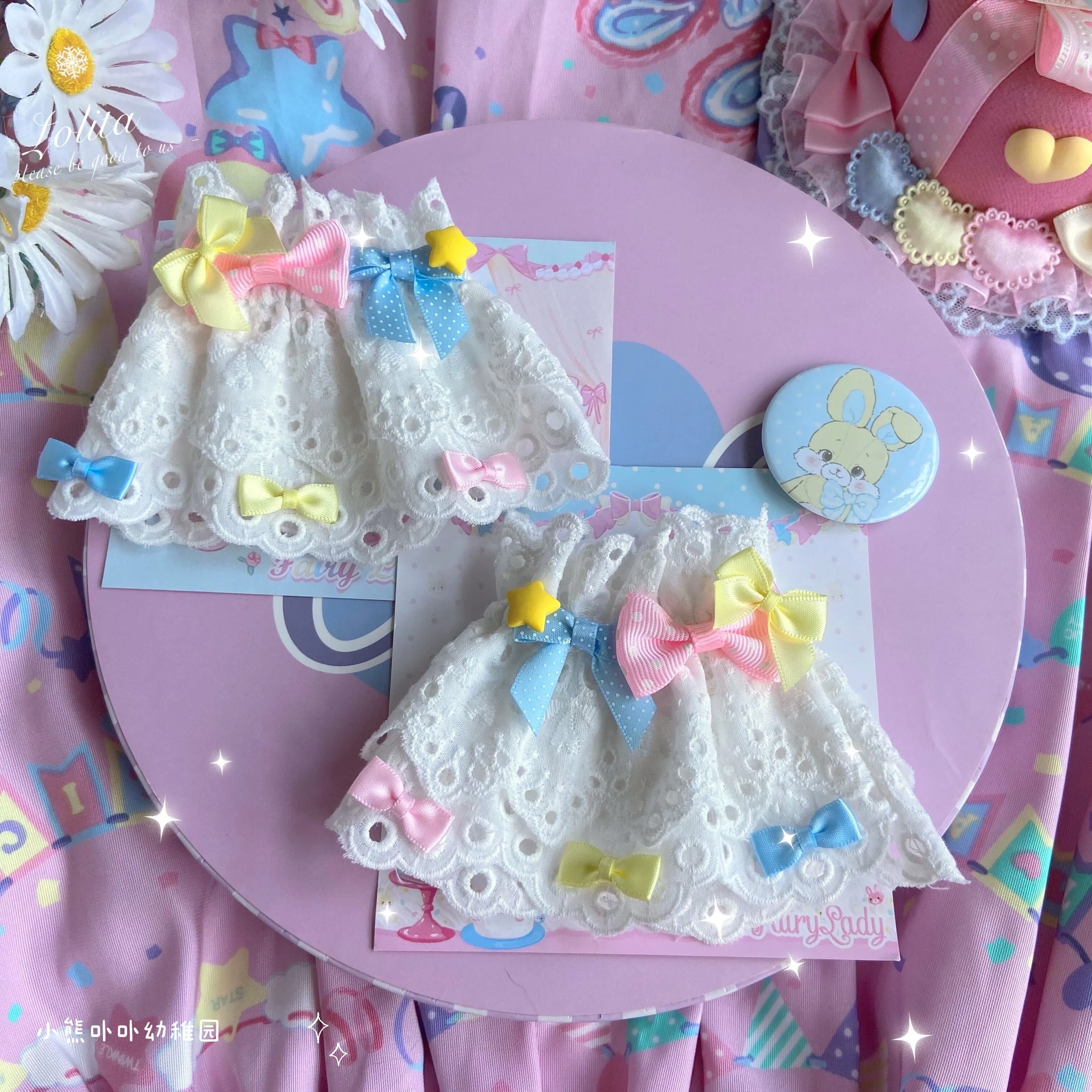 (Buyforme)Bear Doll~Sweet Lolita Cuff with Heart and Bow