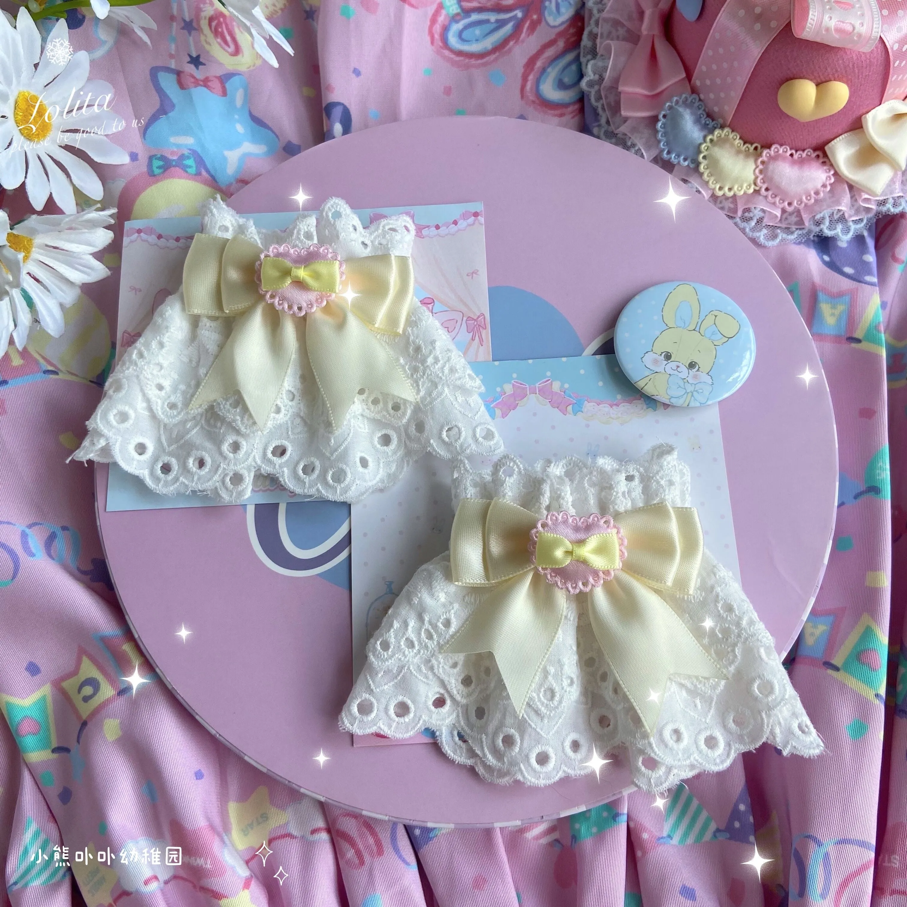 (Buyforme)Bear Doll~Sweet Lolita Cuff with Heart and Bow