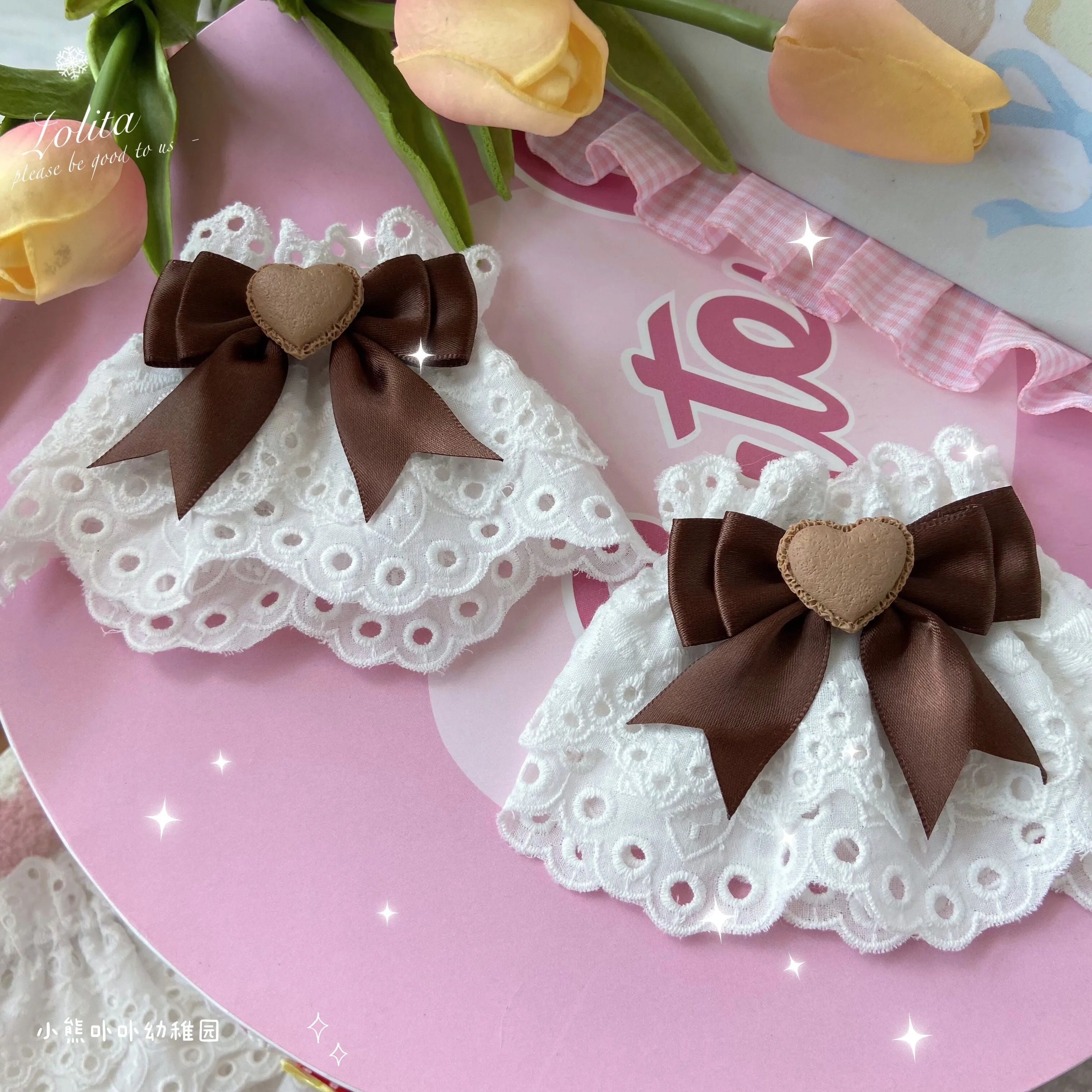 (Buyforme)Bear Doll~Sweet Lolita Cuff with Heart and Bow