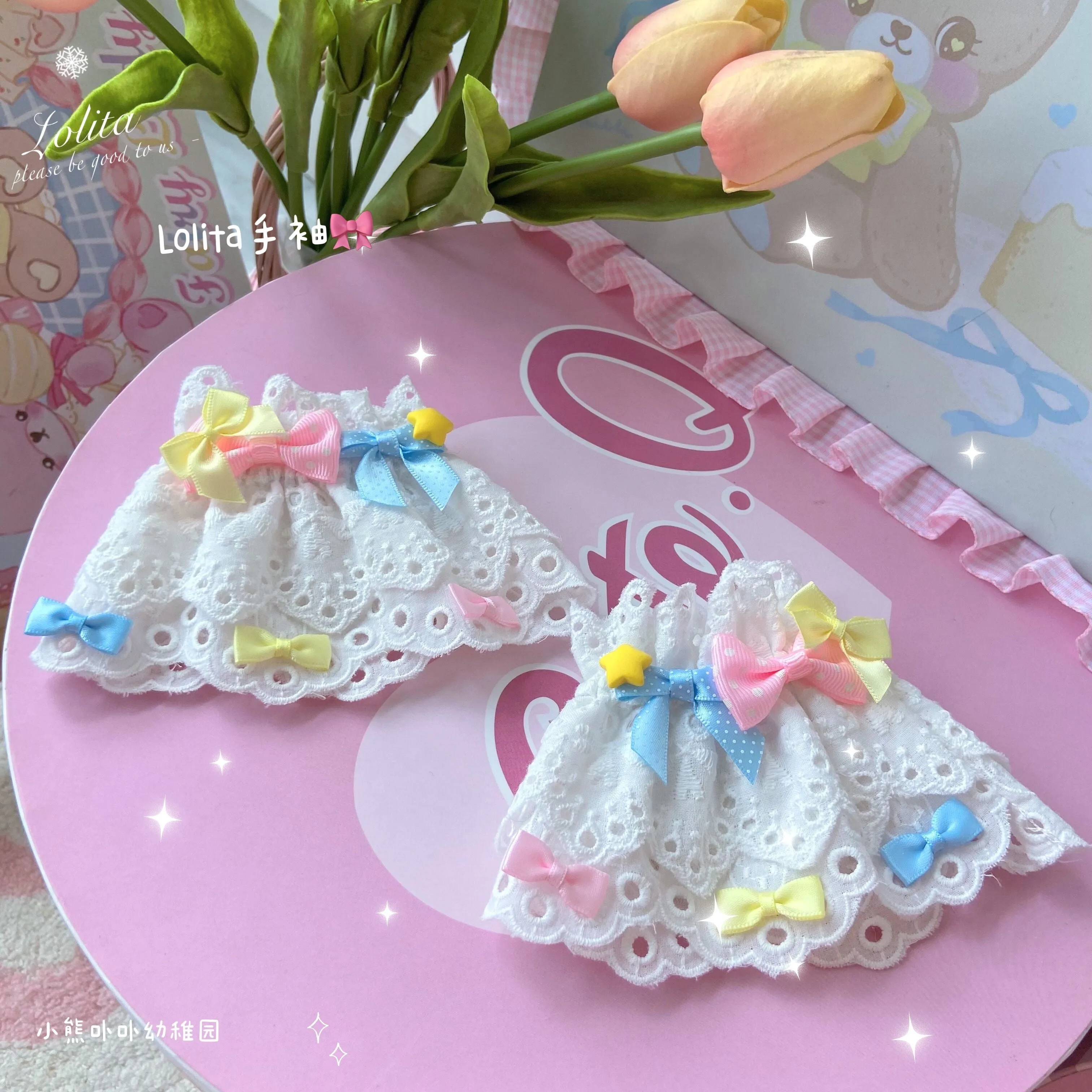 (Buyforme)Bear Doll~Sweet Lolita Cuff with Heart and Bow