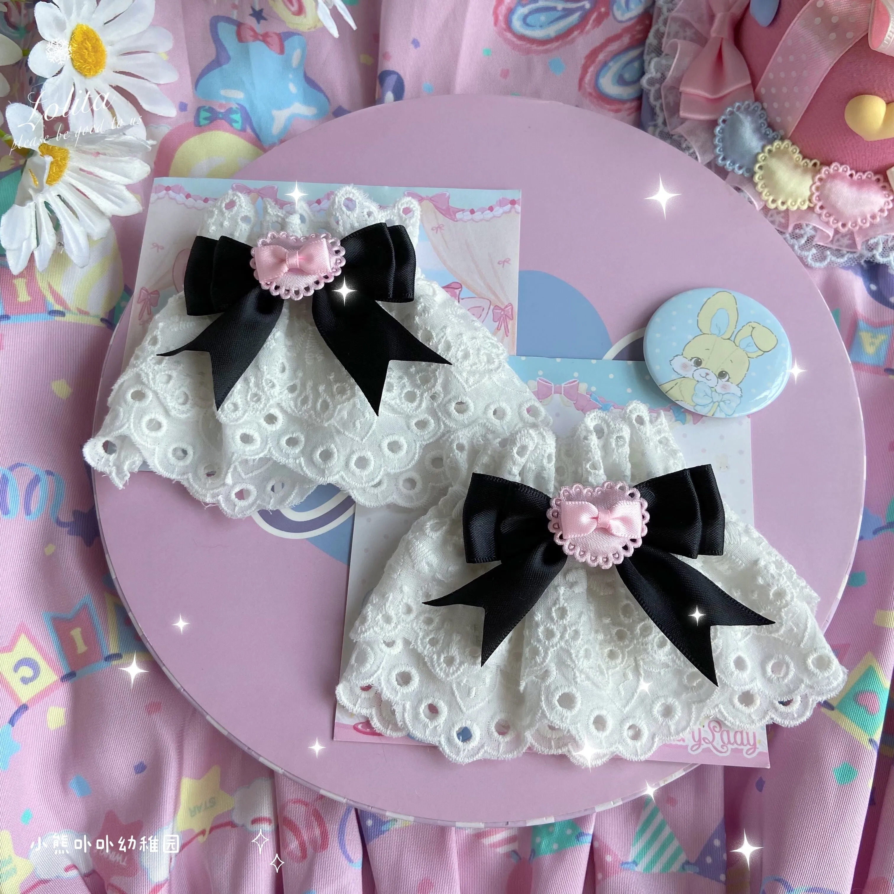 (Buyforme)Bear Doll~Sweet Lolita Cuff with Heart and Bow