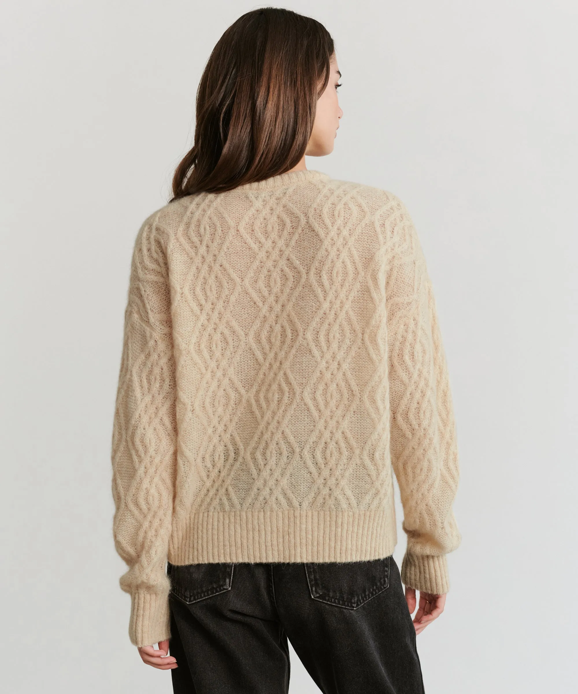Formal top Cable Crewneck Cardigan