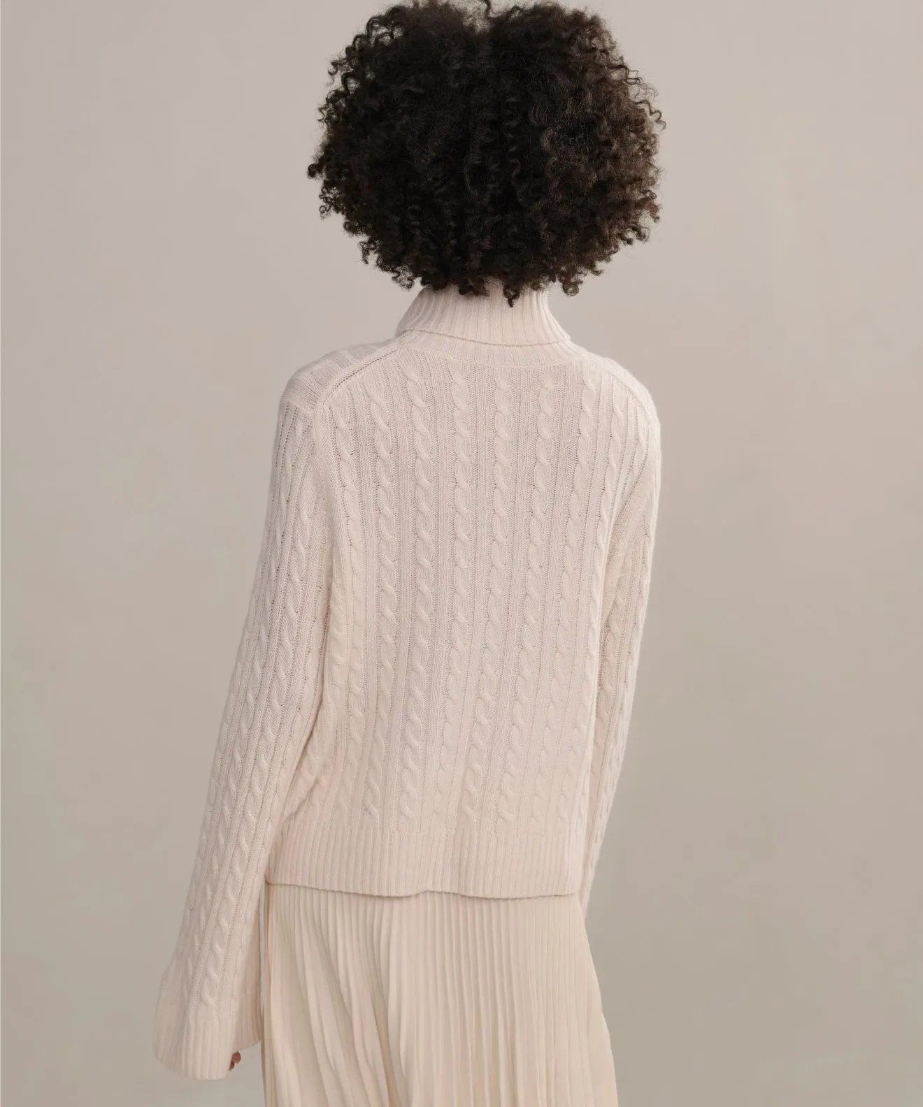 Buttonless Closure Cable Nell Turtleneck