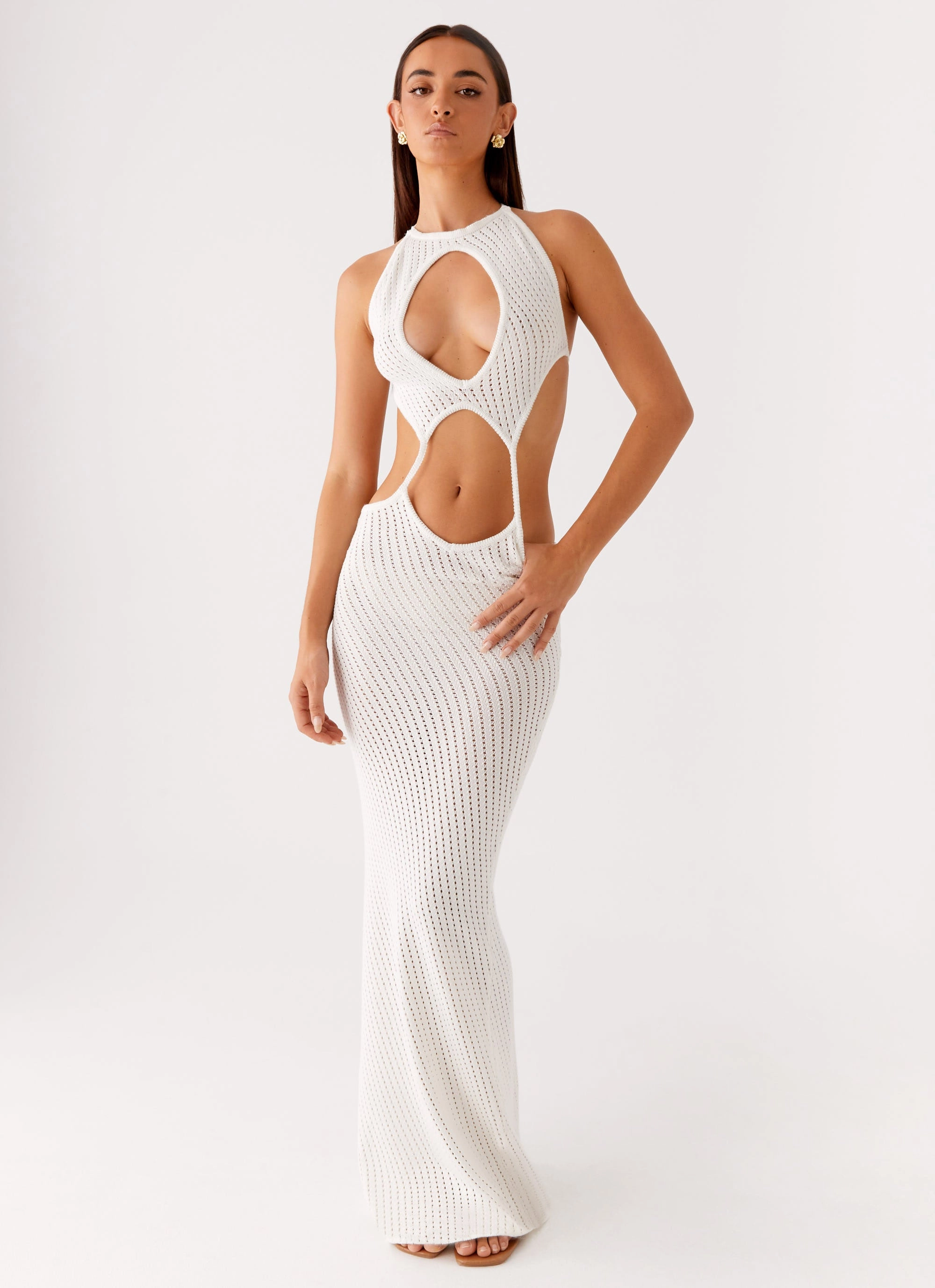 Light Silhouette Caicos Crochet Maxi Dress - White