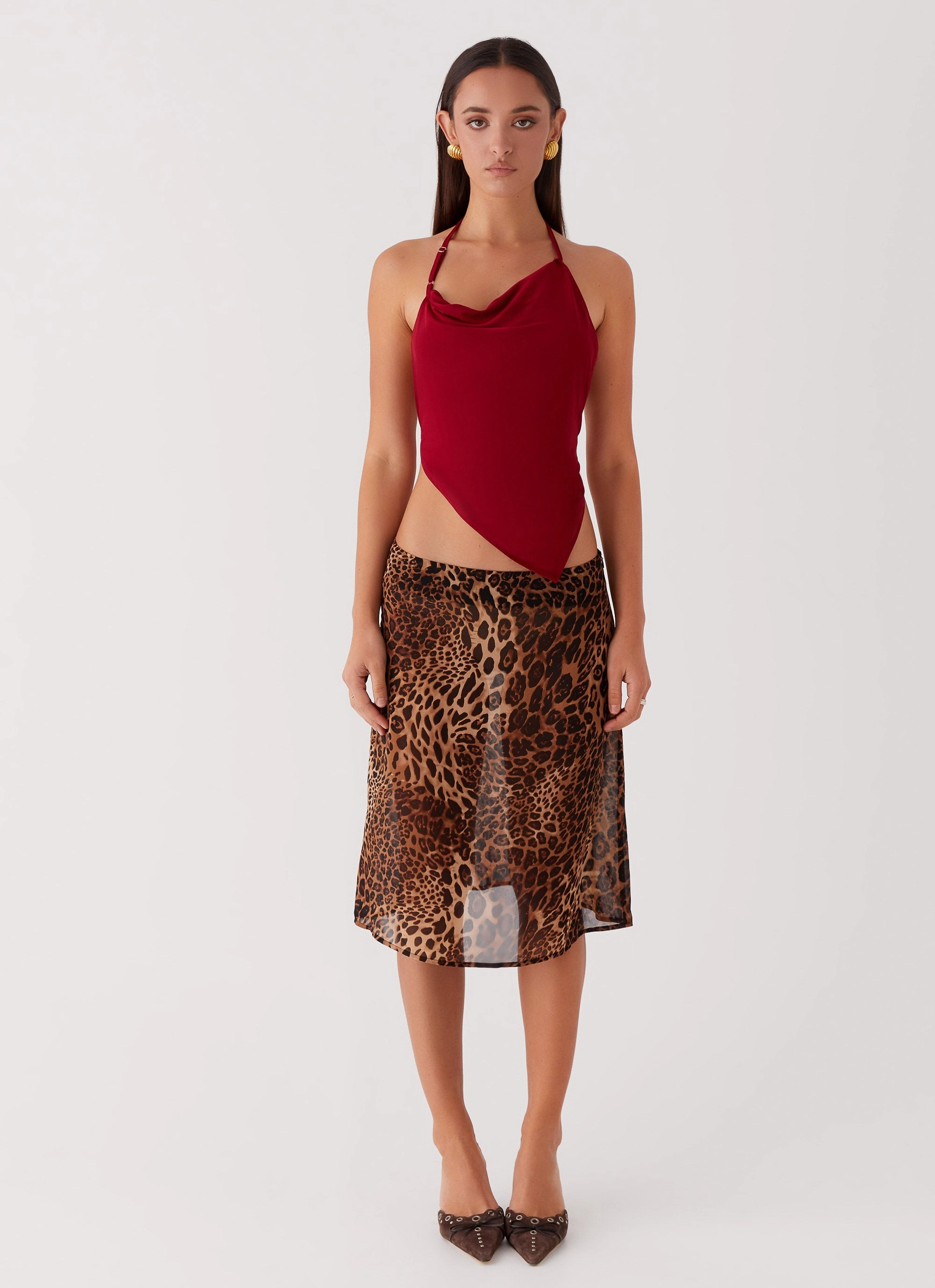Non Chafing Edges Caley Lee Asymmetric Top - Red