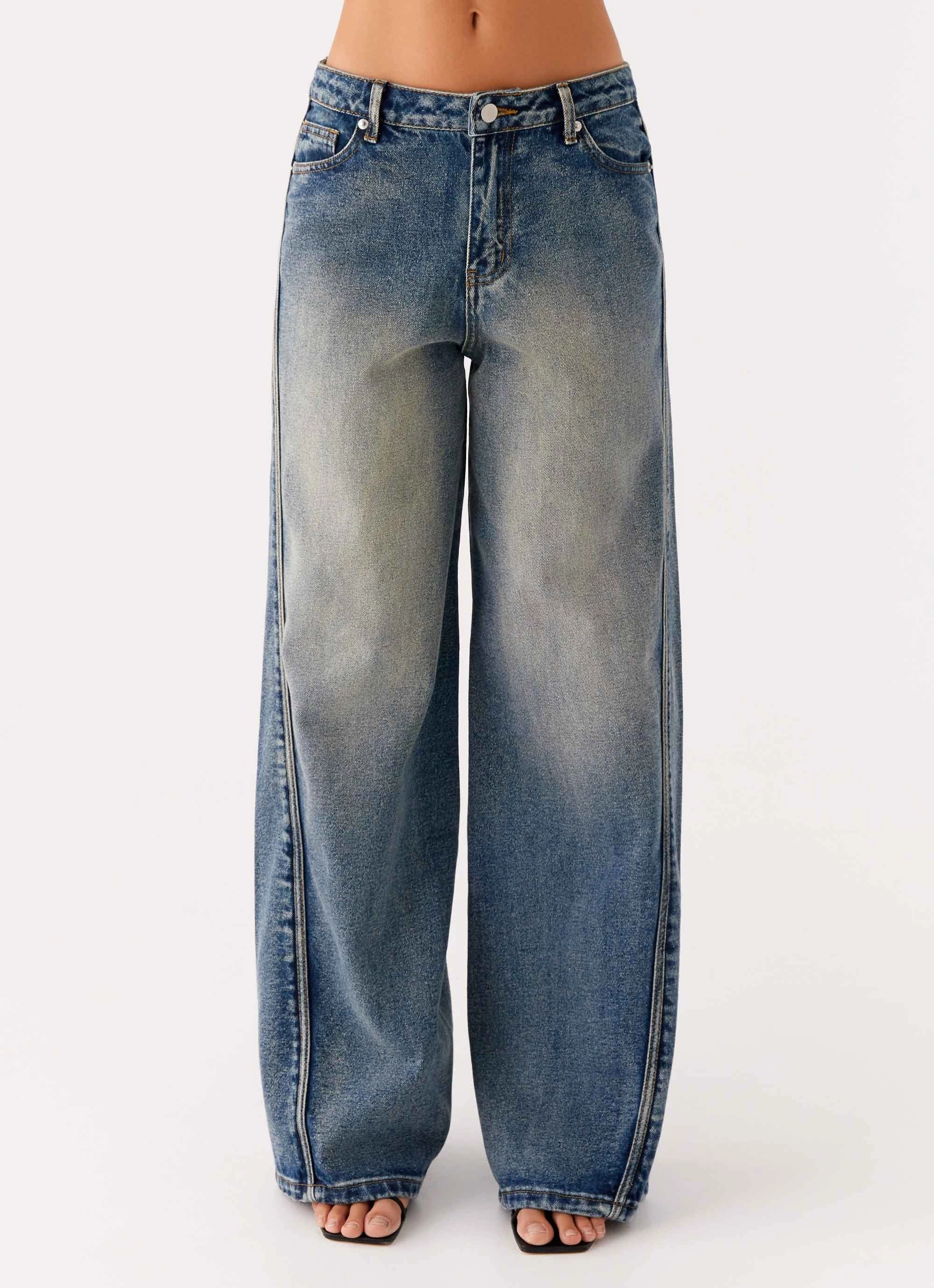 Calico Denim Jeans - Indigo Neutral Style Barrel Waist