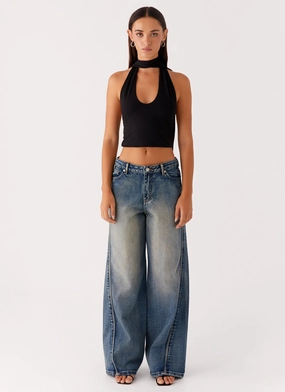 Calico Denim Jeans - Indigo HighDensity Weave Fabric No Chafe Calico Denim Jeans - Indigo
