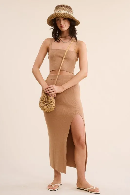 Camel Haddy Skirt Set