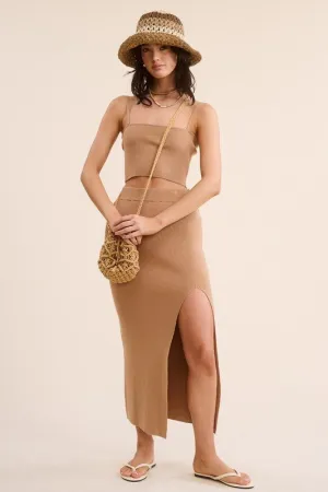 Camel Haddy Skirt Set