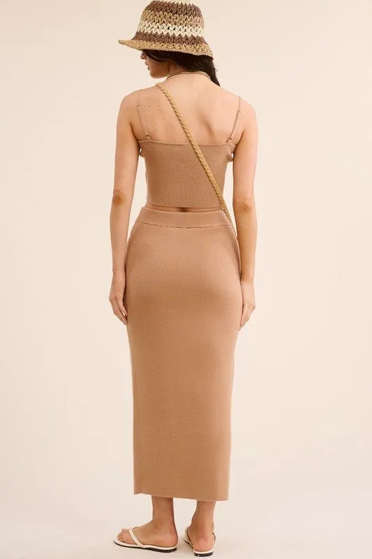 Camel Haddy Skirt Set