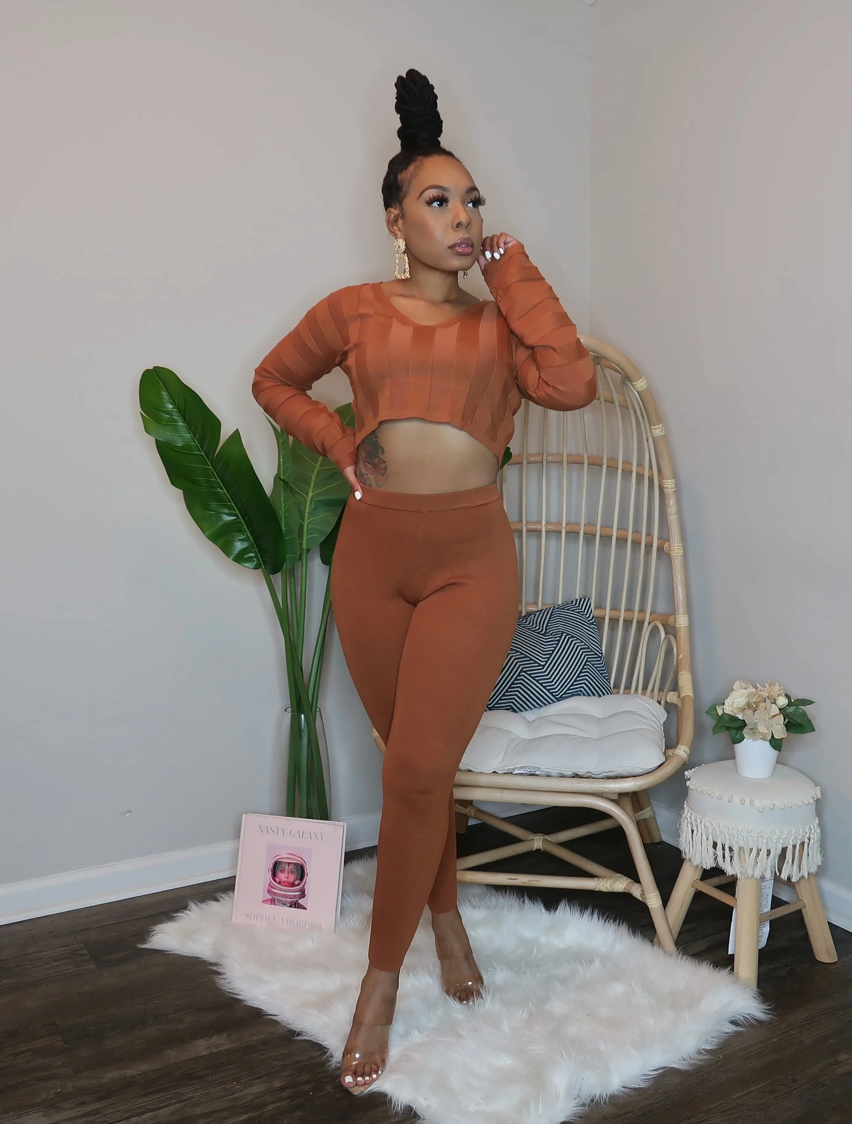 Can You Keep Up Cropped Sweater Set