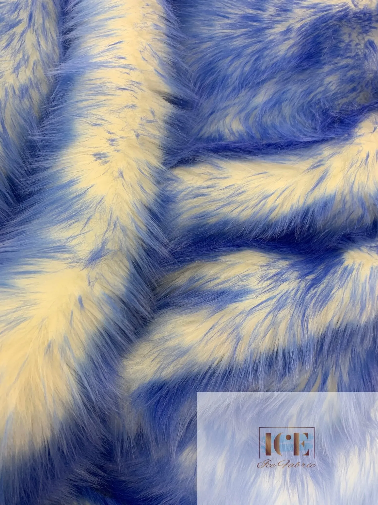 Canadian Fox 2 Tone Shaggy Long Pile Faux Fur Fabric For Blankets, Costumes, Bed Spread