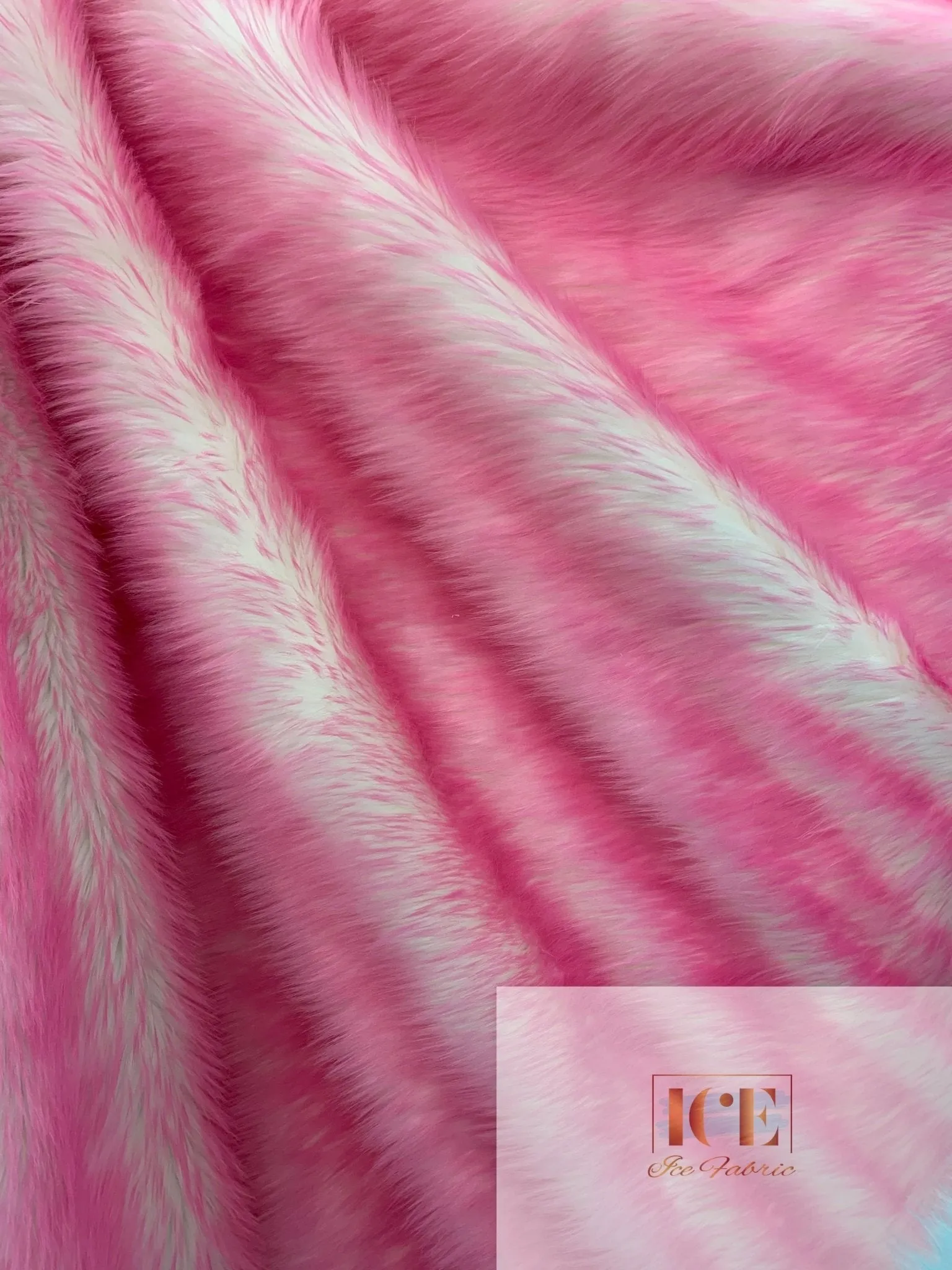 Canadian Fox 2 Tone Shaggy Long Pile Faux Fur Fabric For Blankets, Costumes, Bed Spread
