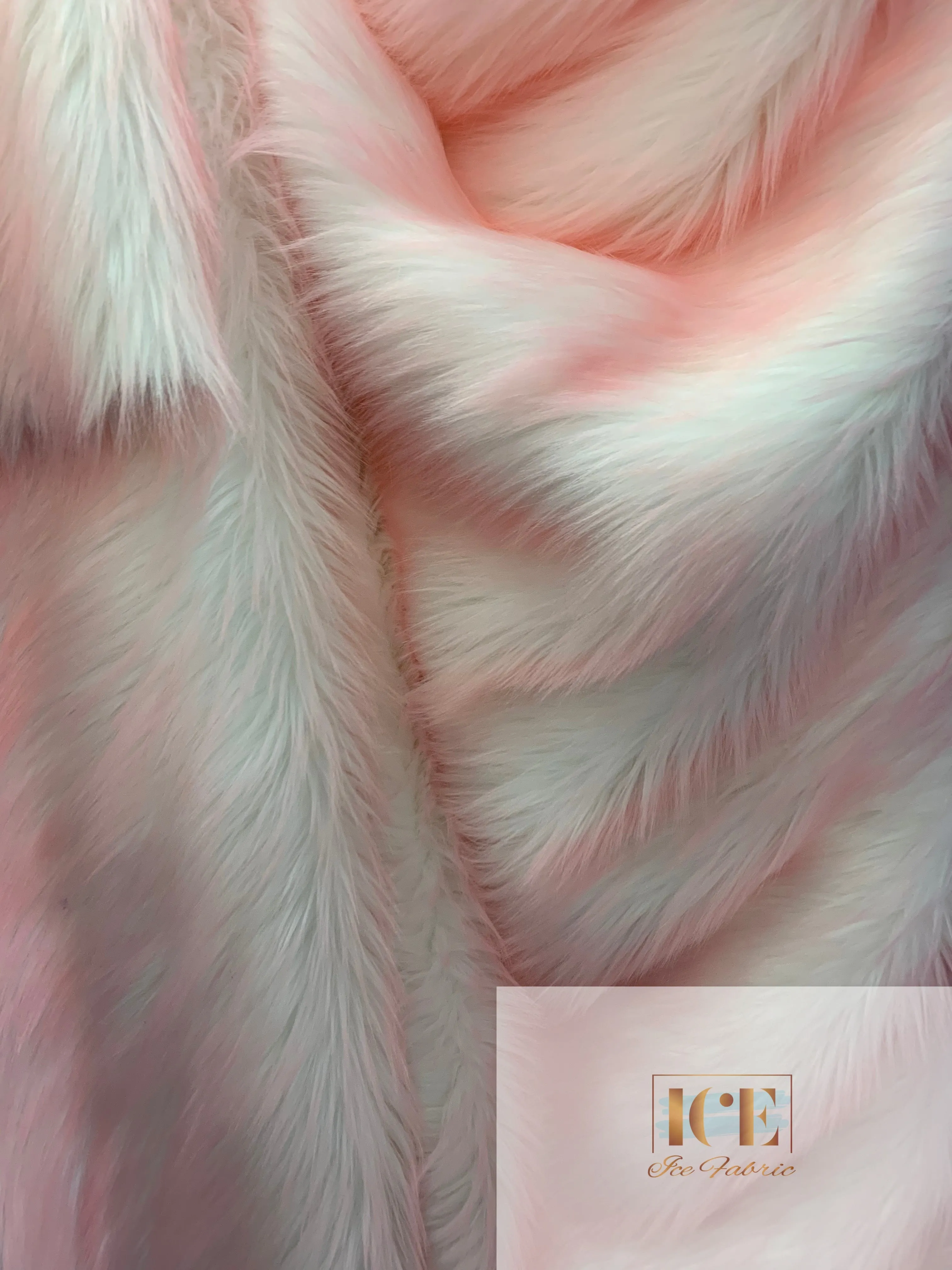 Canadian Fox 2 Tone Shaggy Long Pile Faux Fur Fabric For Blankets, Costumes, Bed Spread