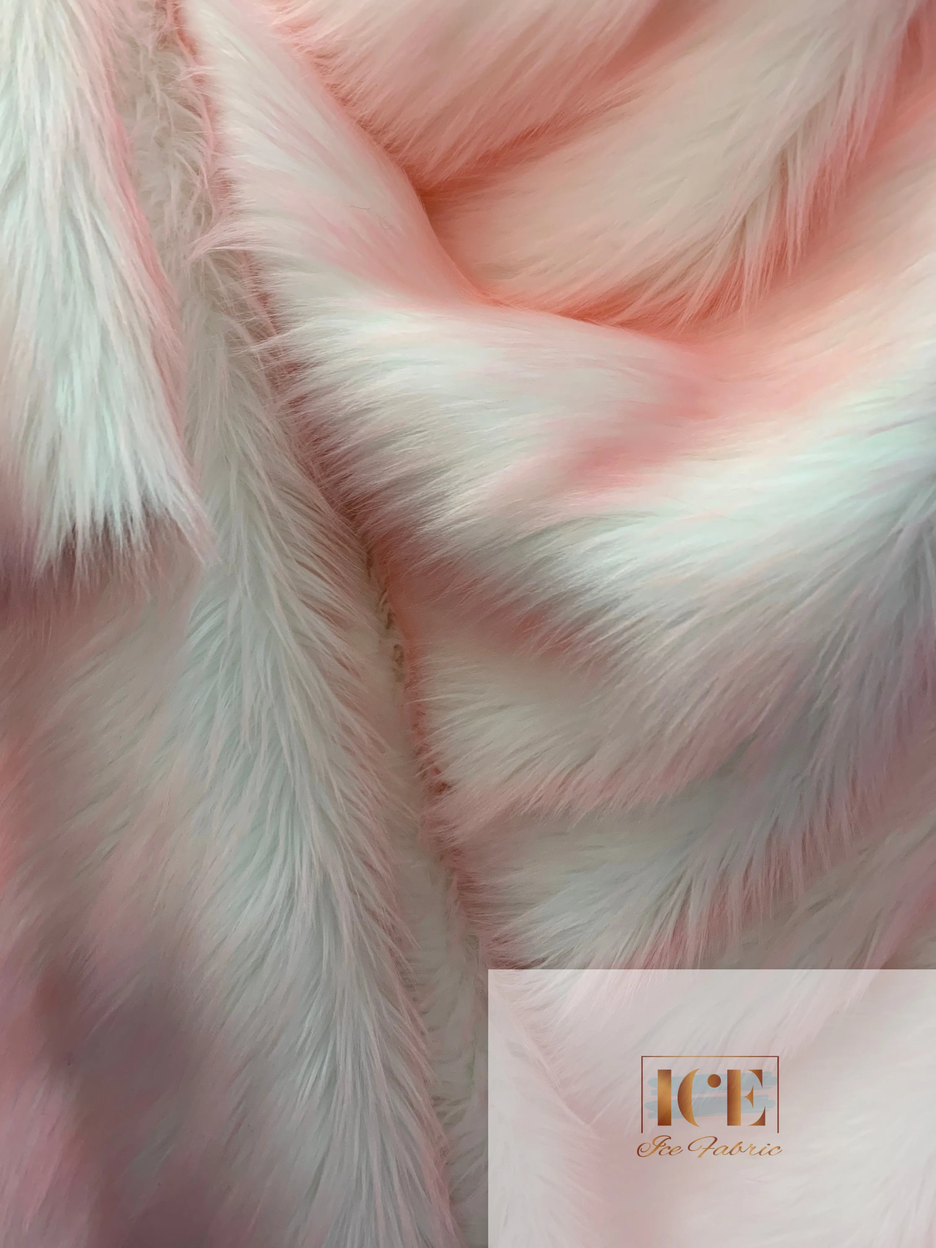 Canadian Fox 2 Tone Shaggy Long Pile Faux Fur Fabric For Blankets, Costumes, Bed Spread