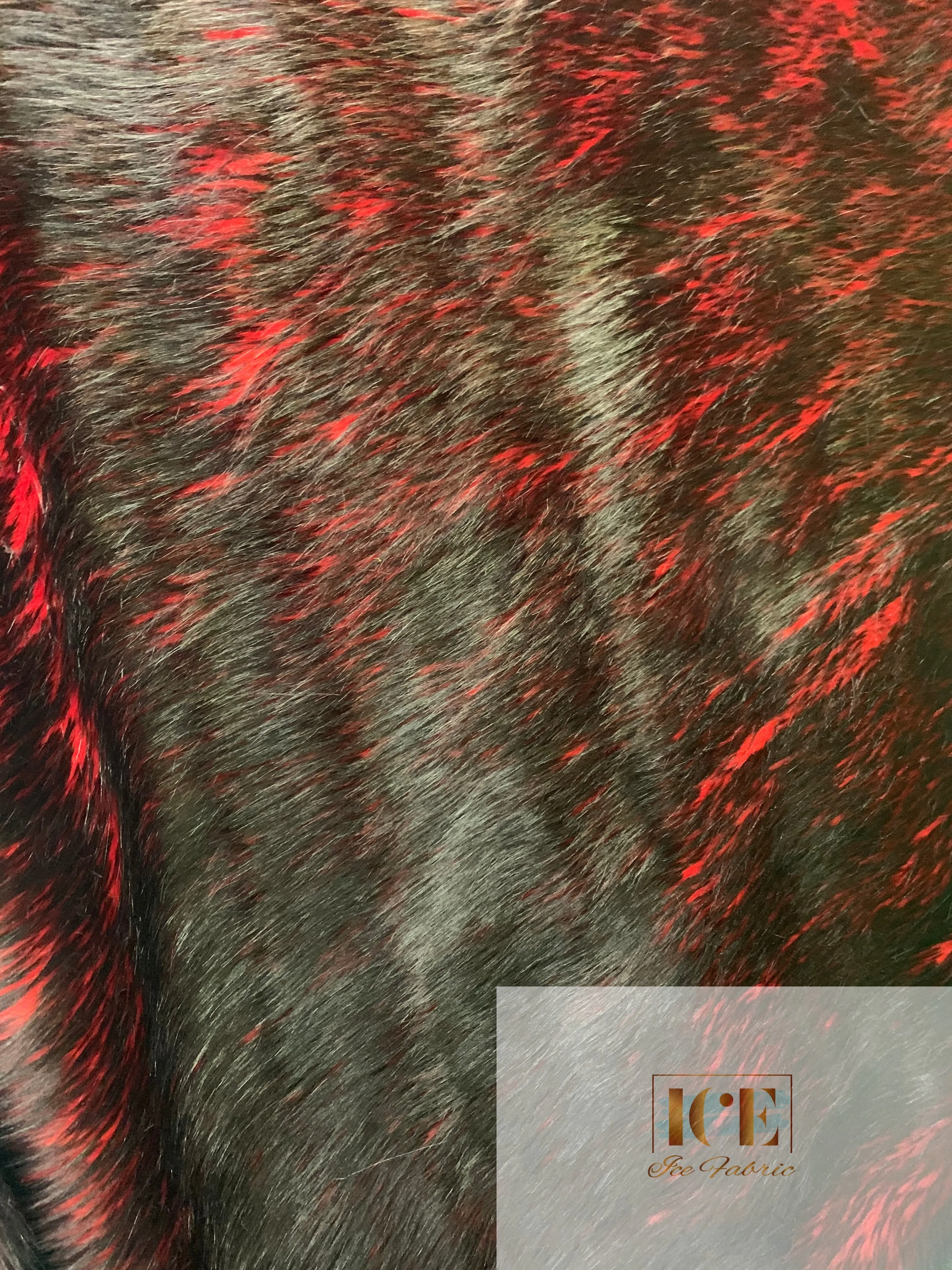 Canadian Fox 2 Tone Shaggy Long Pile Faux Fur Fabric For Blankets, Costumes, Bed Spread