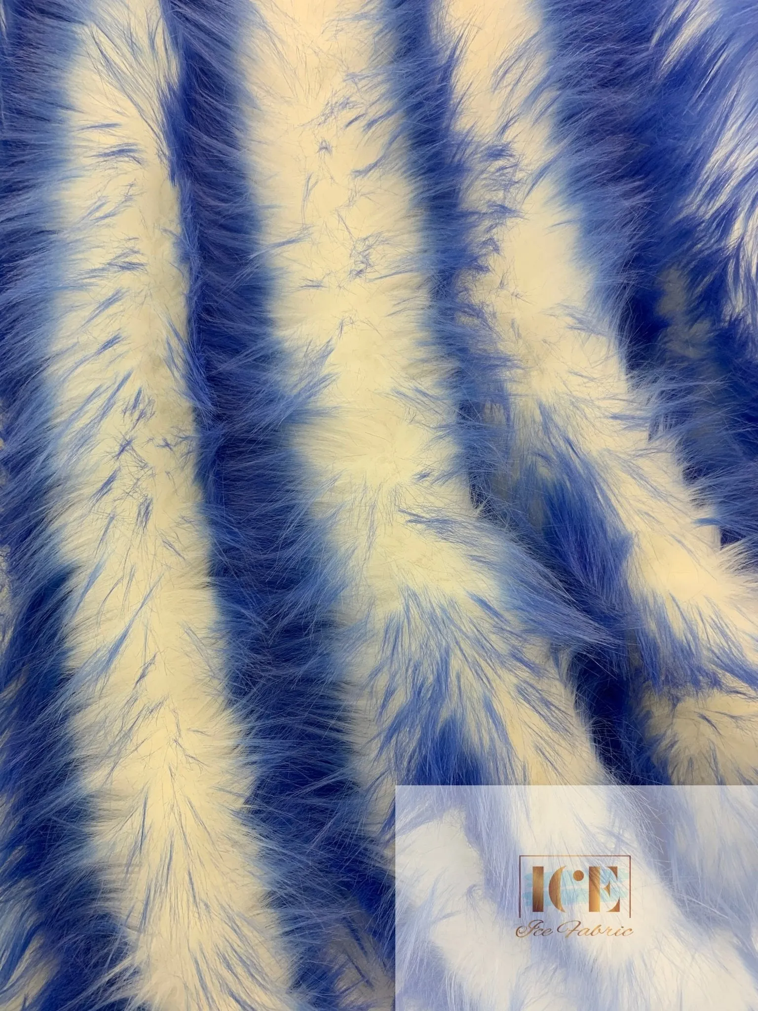Canadian Fox 2 Tone Shaggy Long Pile Faux Fur Fabric For Blankets, Costumes, Bed Spread
