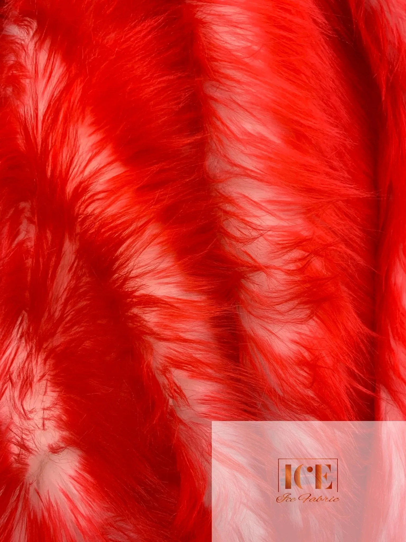 Canadian Fox 2 Tone Shaggy Long Pile Faux Fur Fabric For Blankets, Costumes, Bed Spread