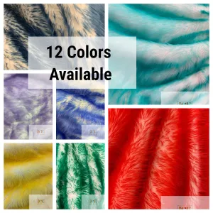 Canadian Fox 2 Tone Shaggy Long Pile Faux Fur Fabric For Blankets, Costumes, Bed Spread