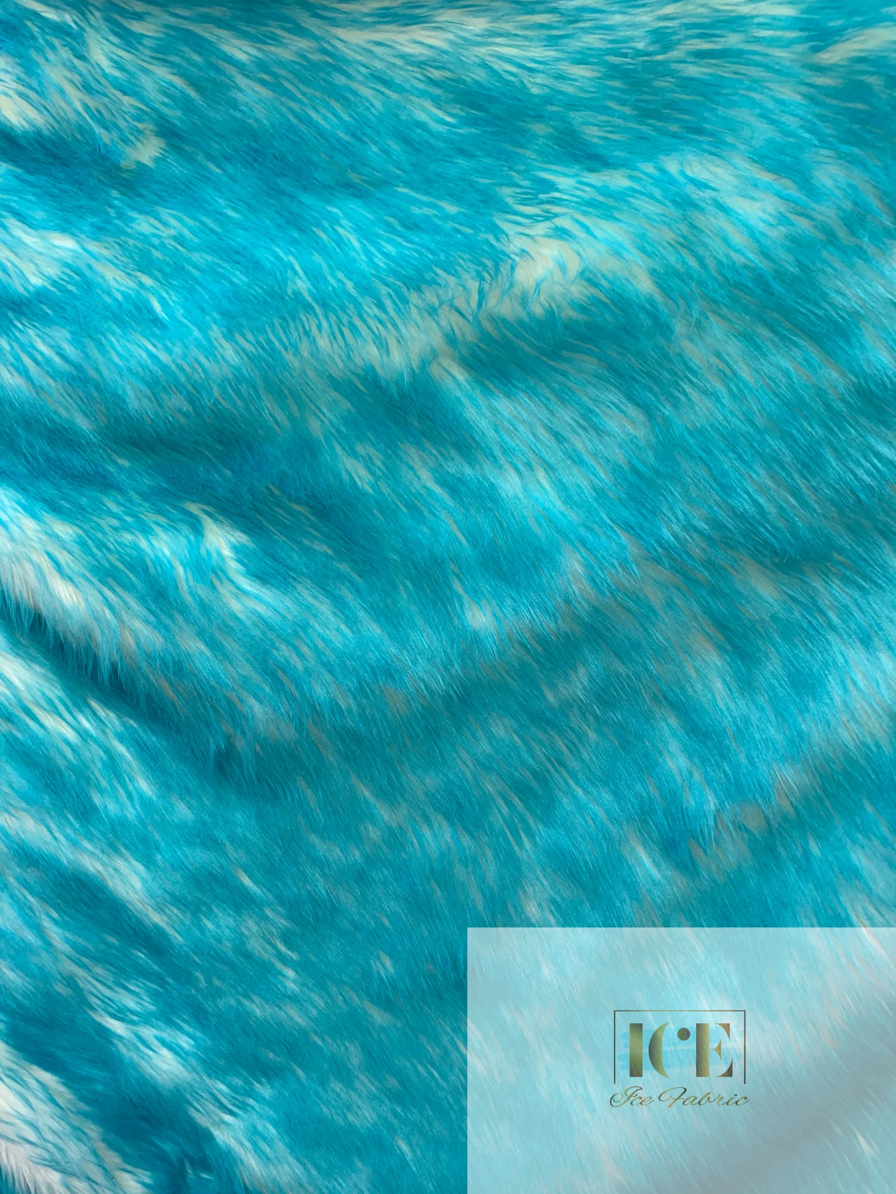 Canadian Fox 2 Tone Shaggy Long Pile Faux Fur Fabric For Blankets, Costumes, Bed Spread