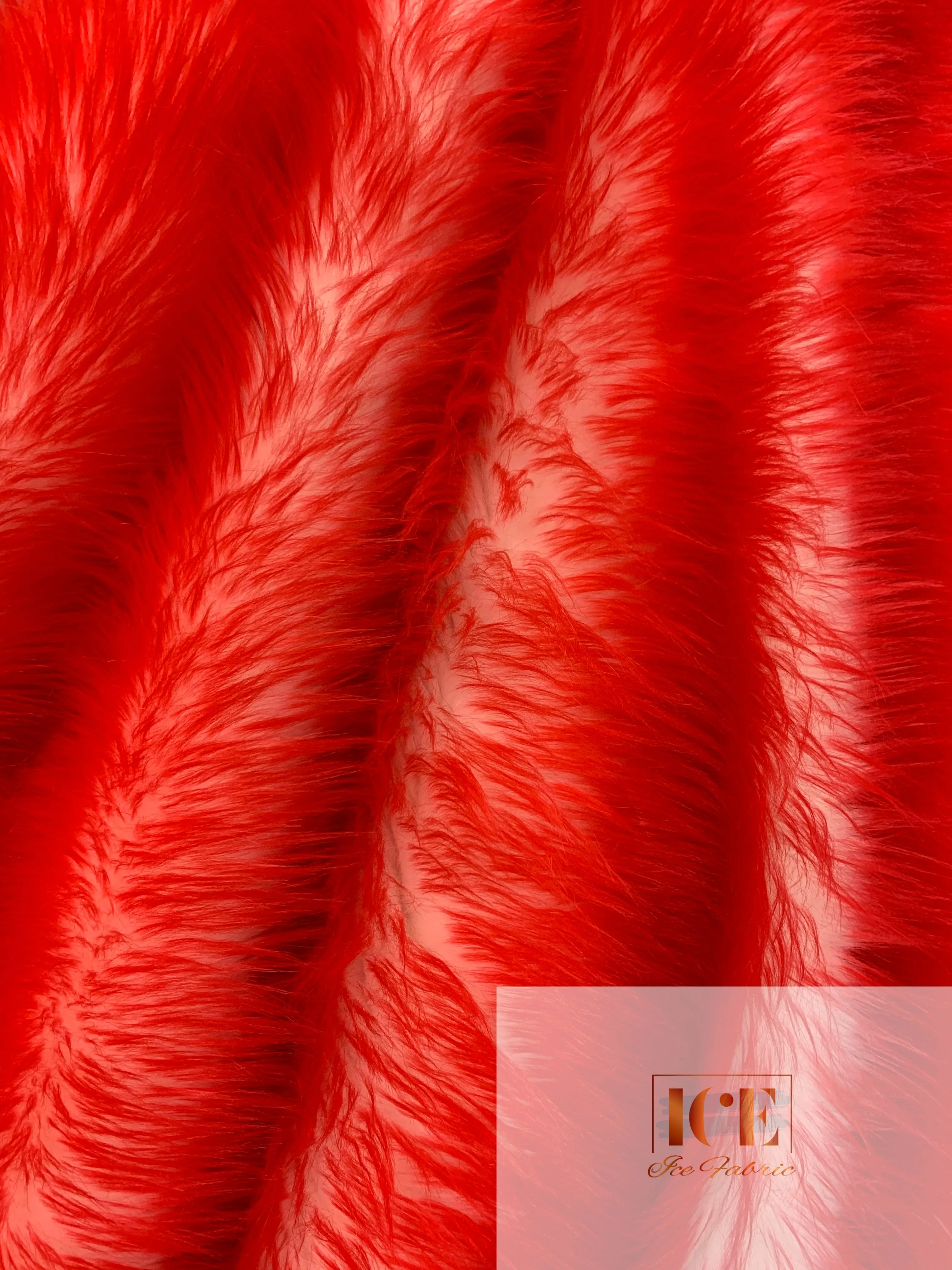 Canadian Fox 2 Tone Shaggy Long Pile Faux Fur Fabric For Blankets, Costumes, Bed Spread
