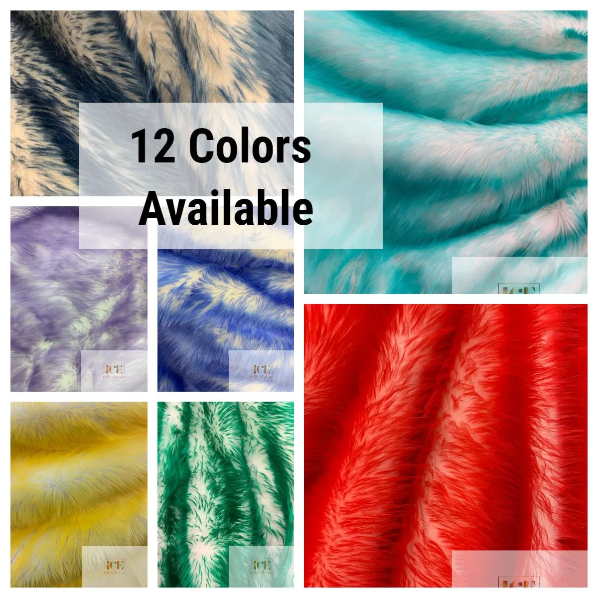 Canadian Fox 2 Tone Shaggy Long Pile Faux Fur Fabric For Blankets, Costumes, Bed Spread