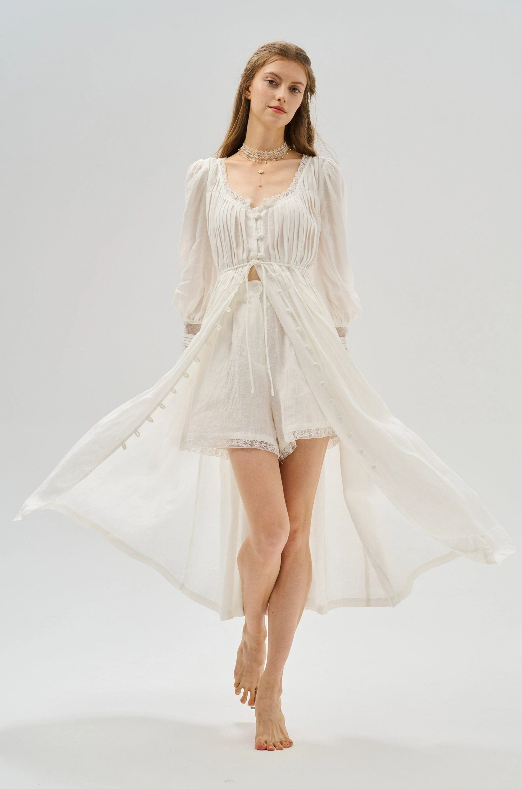 Canna 34 | 100% Linen Short with lace MultiAngleVentilation ElasticCuffs