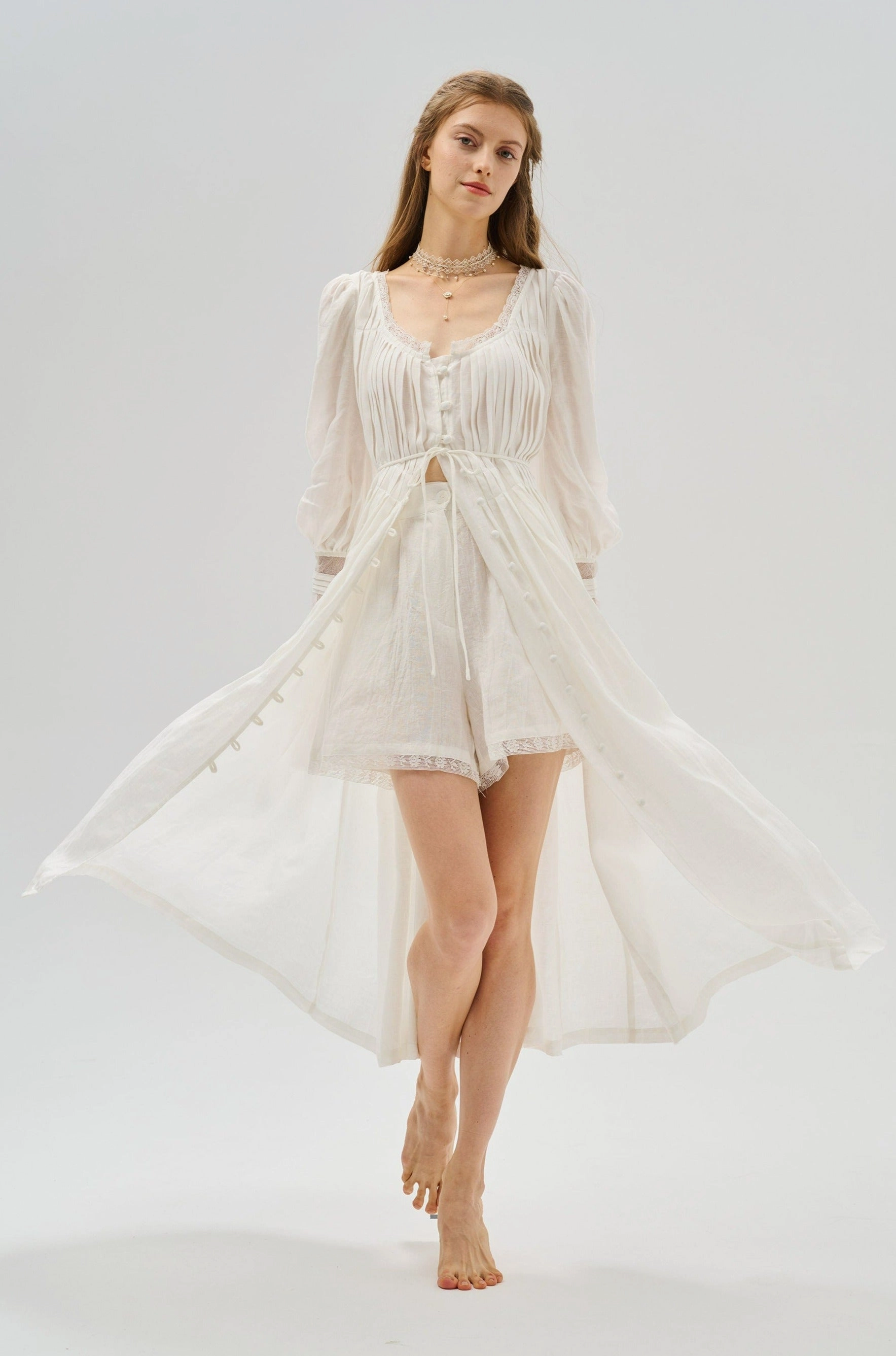 Canna 34 | 100% Linen Short with lace ReinforcedElasticHem