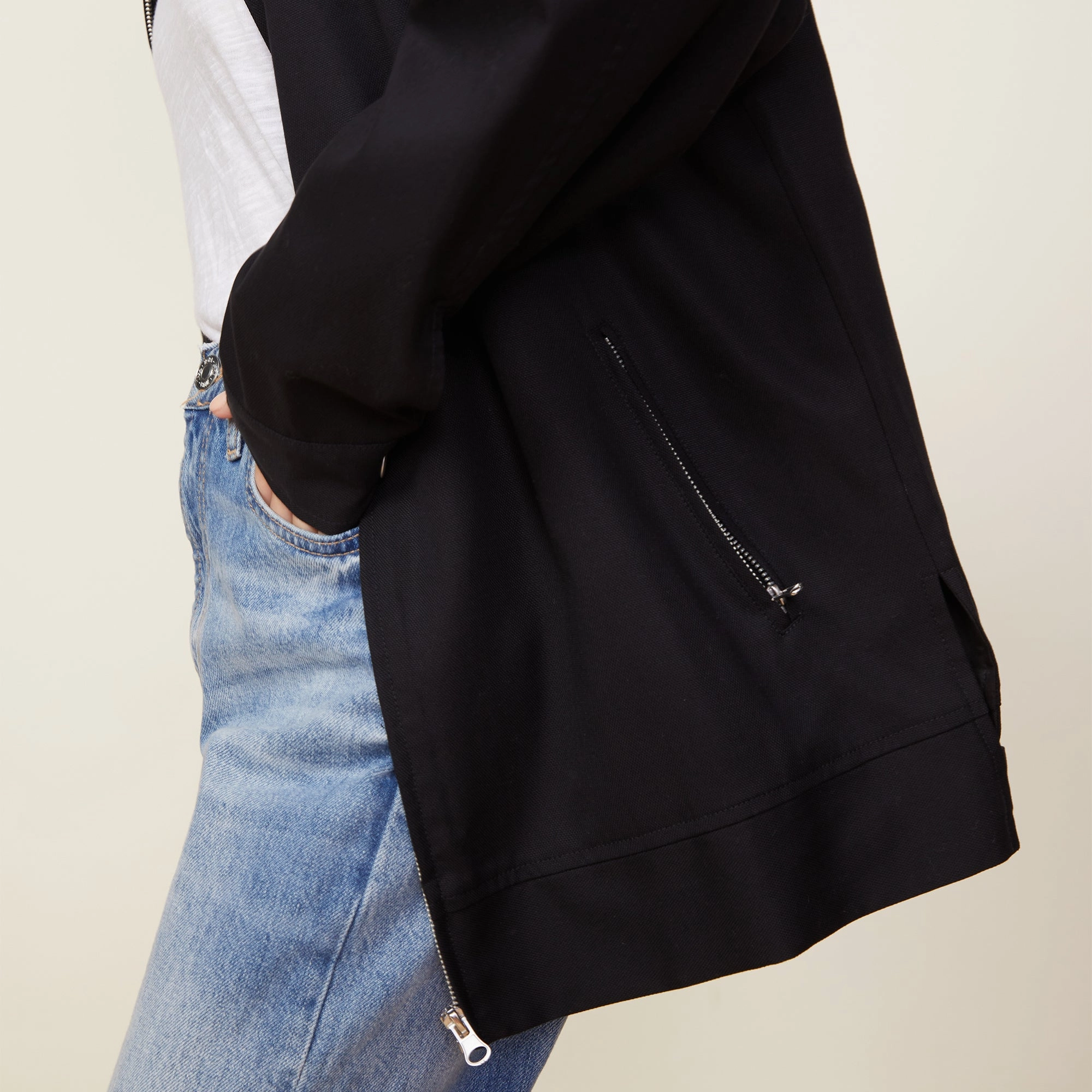 OEKOTEX Certified Fabric AntiPilling Technology Canvas Oversized Moto Jacket