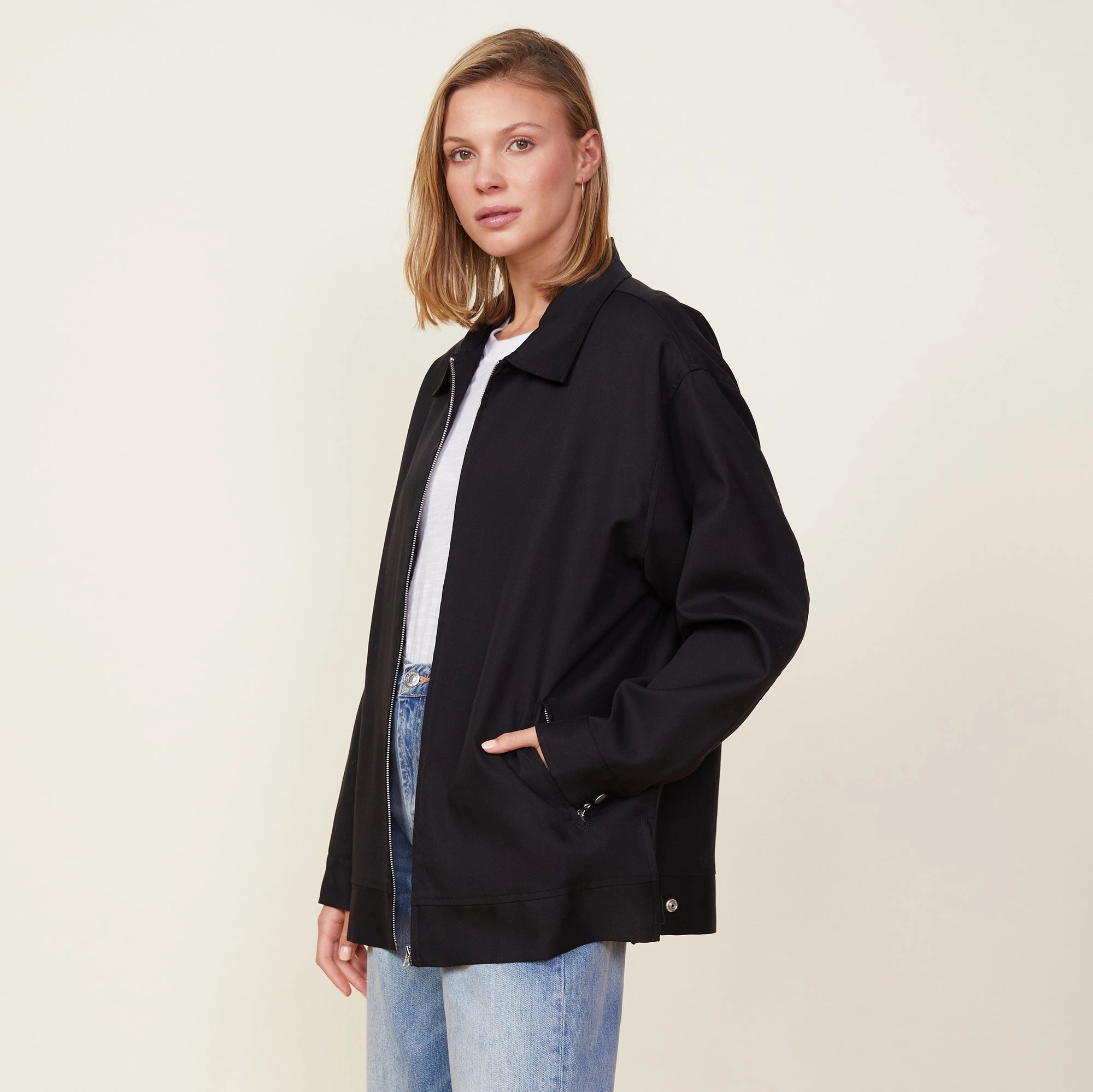 Canvas Oversized Moto Jacket AllDaySoftness