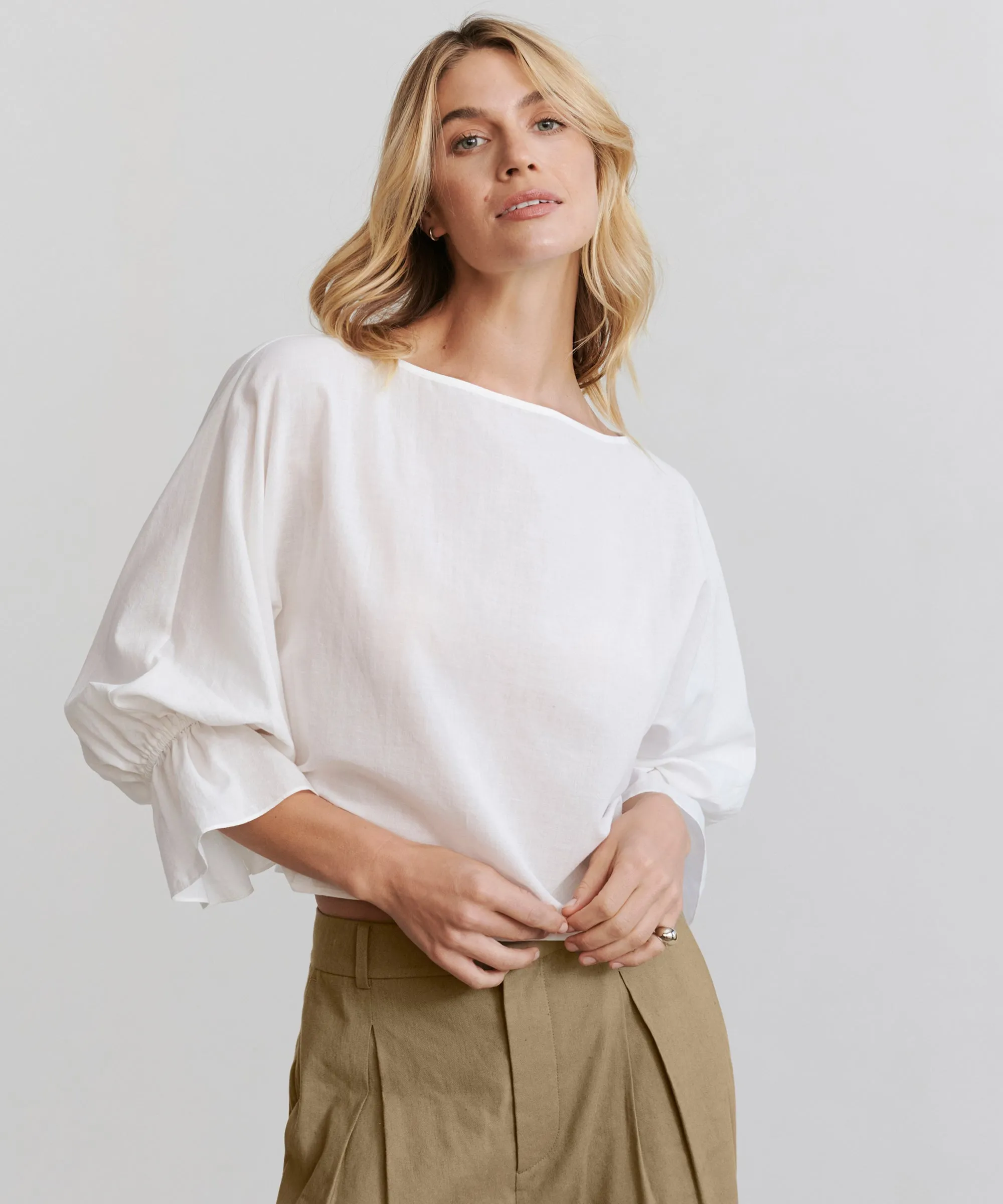 OdorResistant Breathable Mesh Insert Cape Blouse