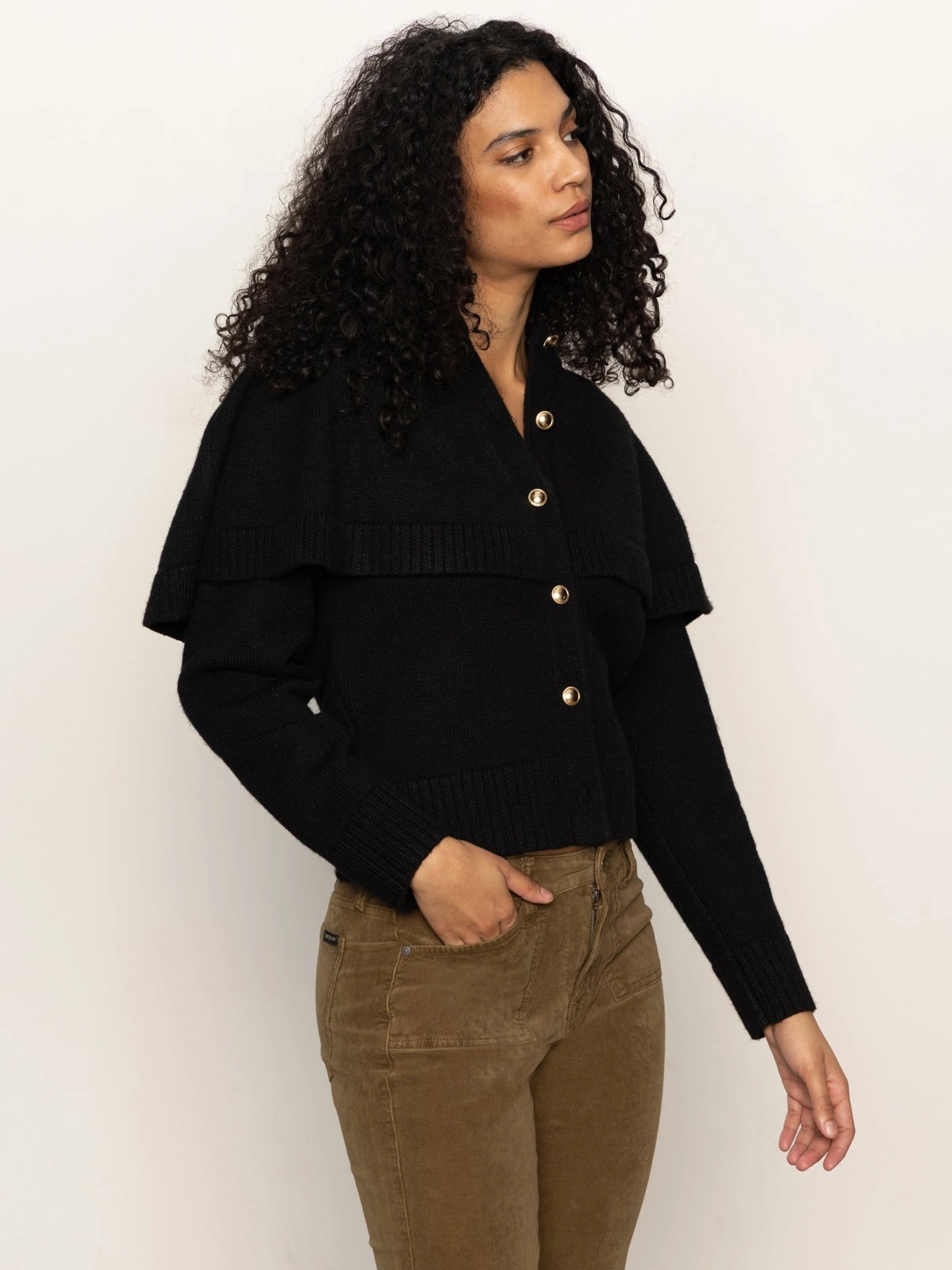 Fresh Trend Cape Cardi Black