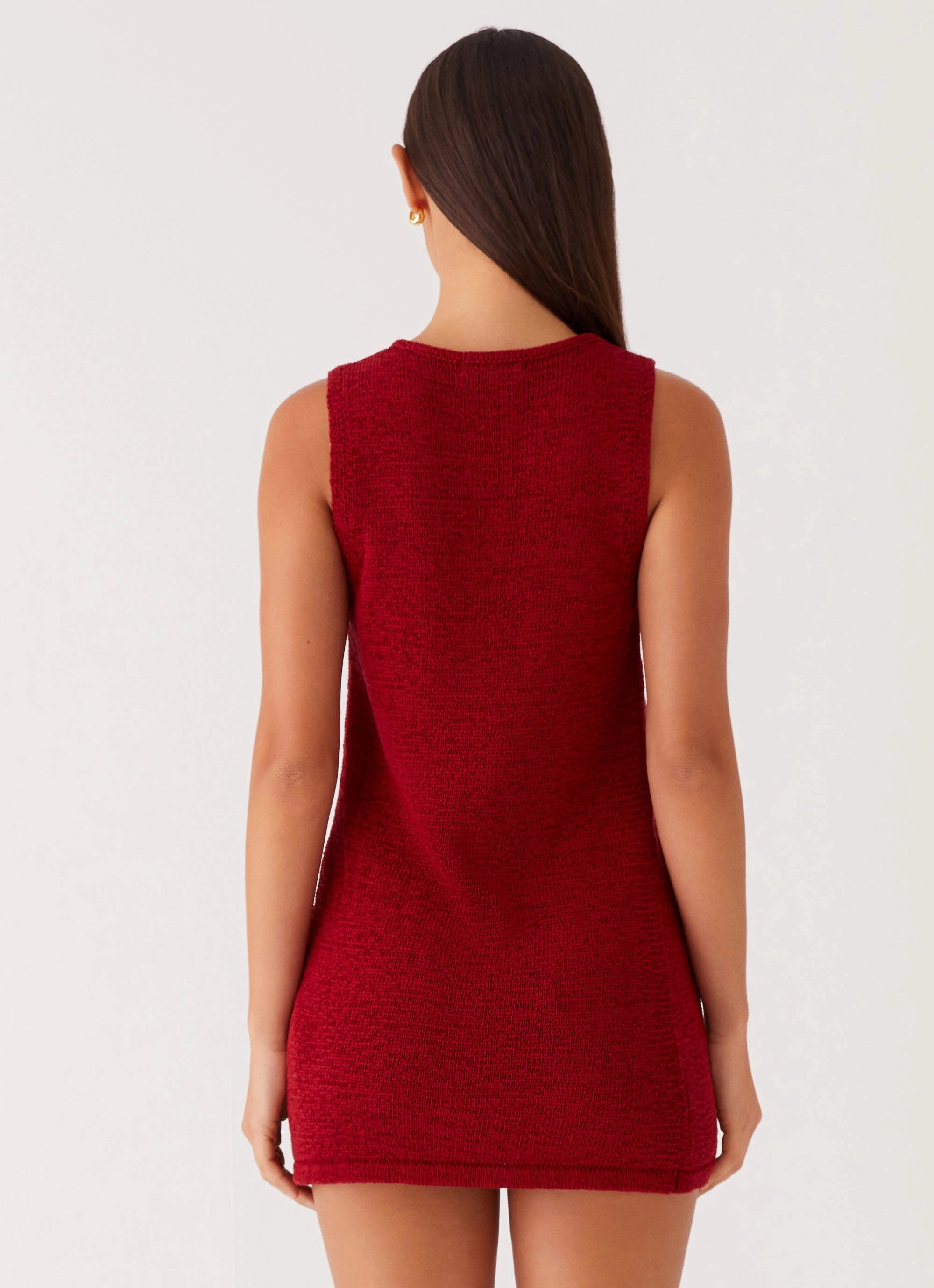 Comfortable Layer Capri Glow Knit Top - Maroon