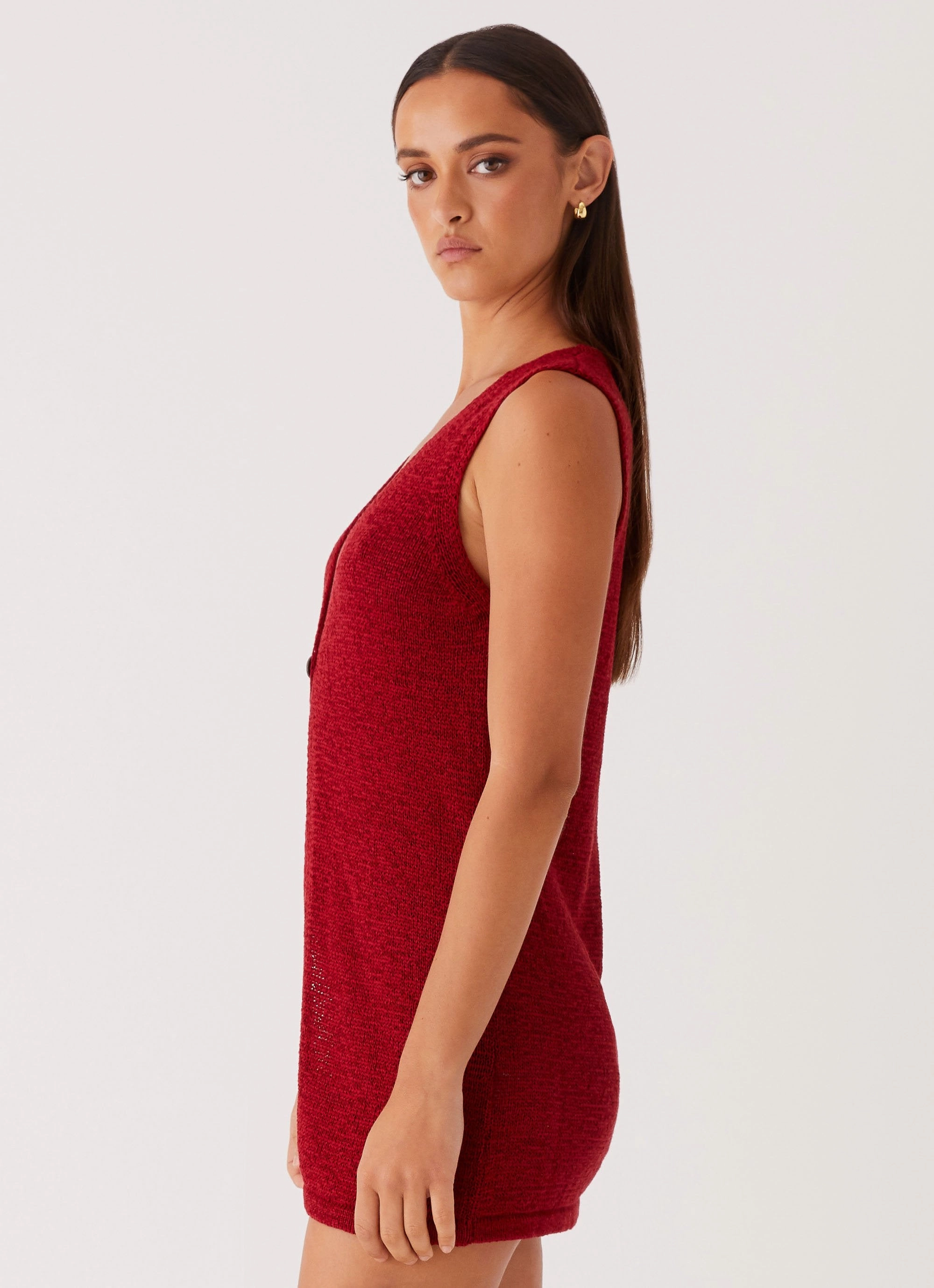 Capri Glow Knit Top - Maroon Comfortable Wear