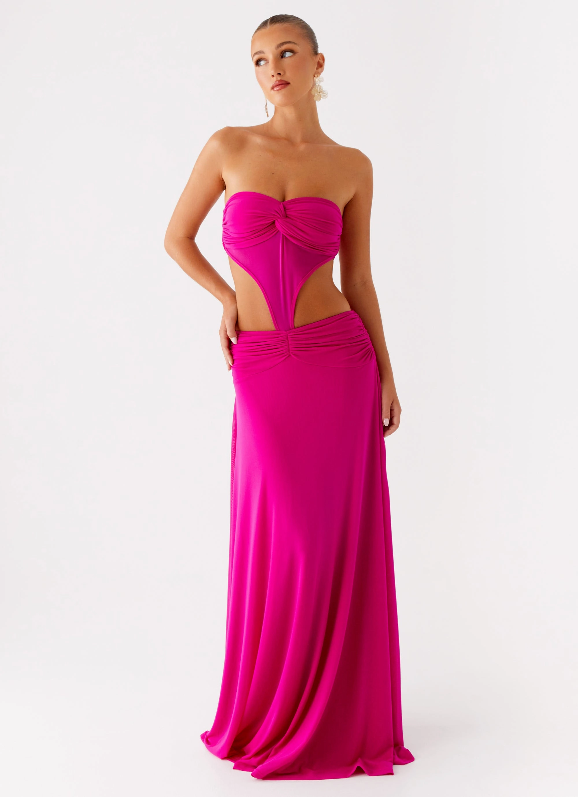 Spring Mood Bell-Sleeve Carlene Maxi Dress - Fuchsia