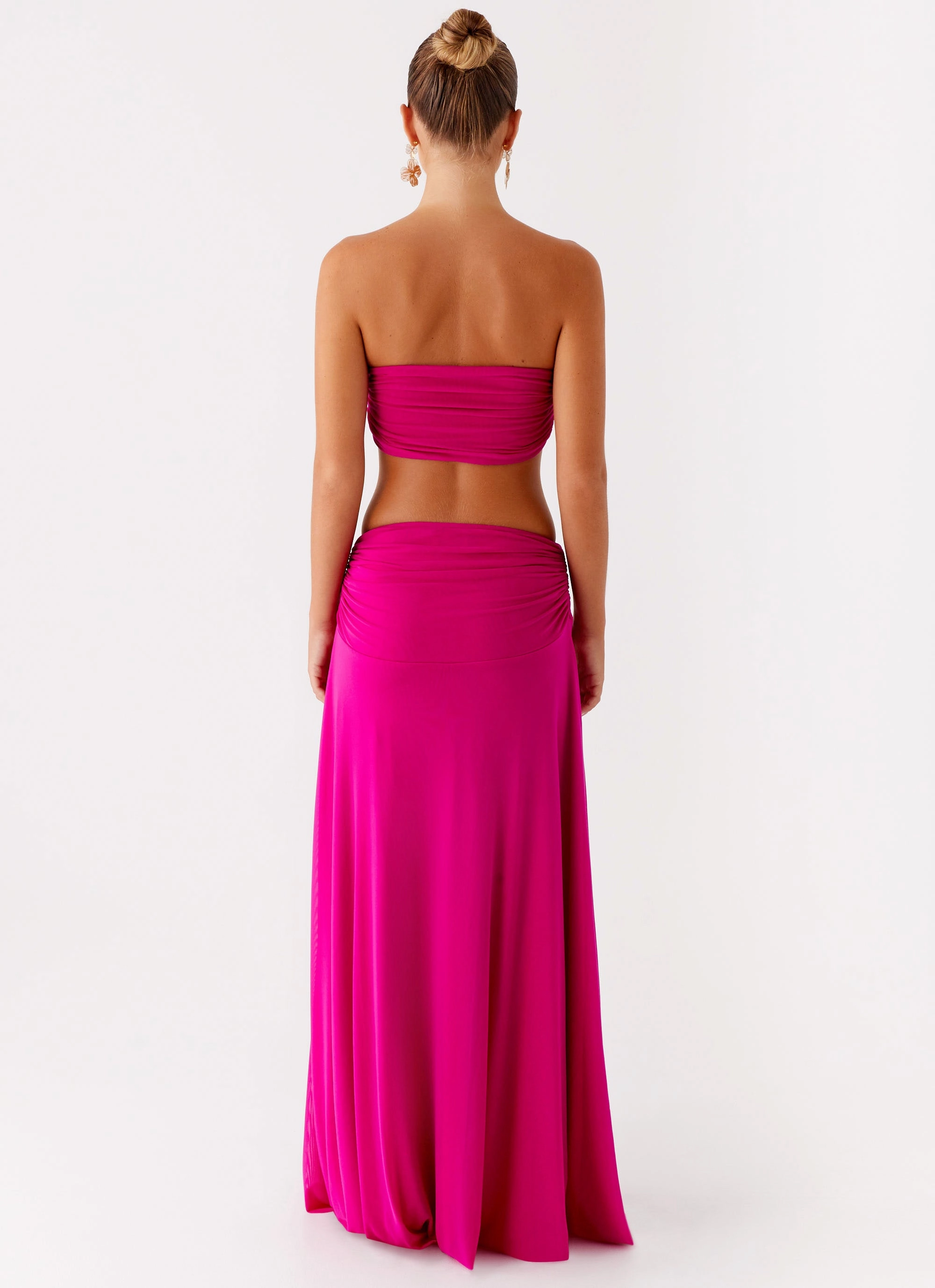 Carlene Maxi Dress - Fuchsia Sunset Hour Elegant Waistband