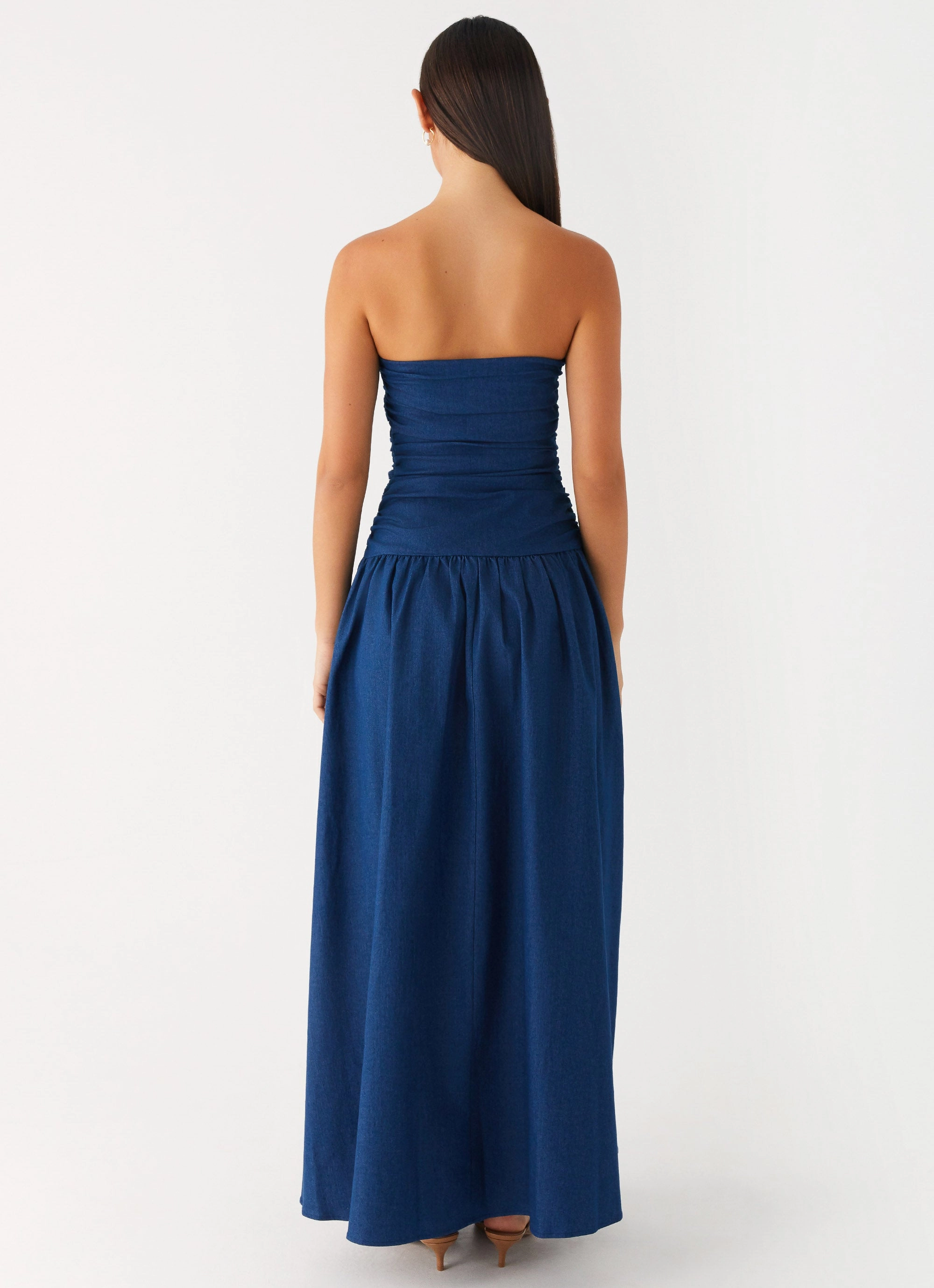 Carmel Denim Maxi Dress - Indigo Flattering Lines Fashion Essential