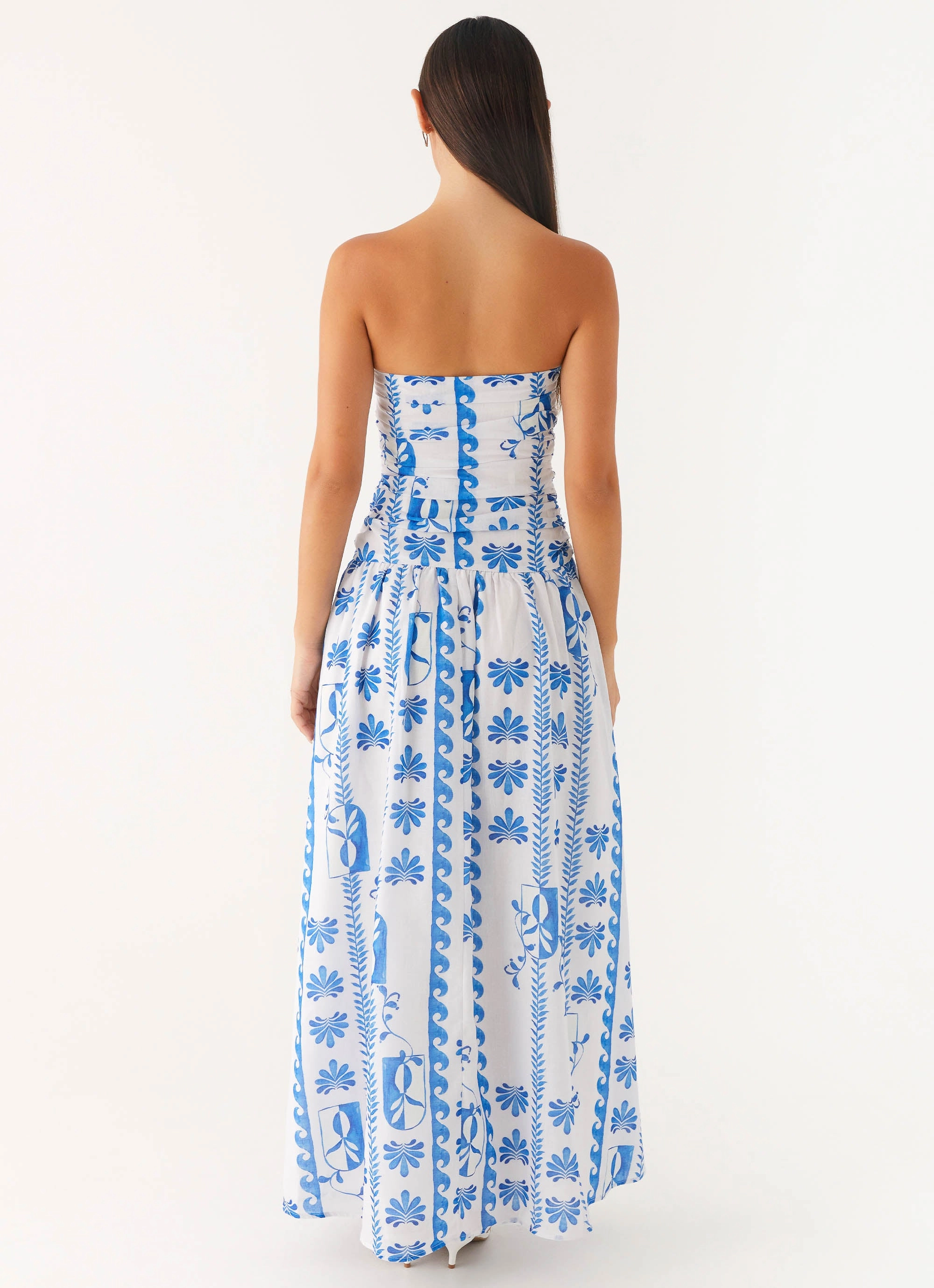 Carmel Maxi Dress - Floral Wave Sunny Lace Satin Glow